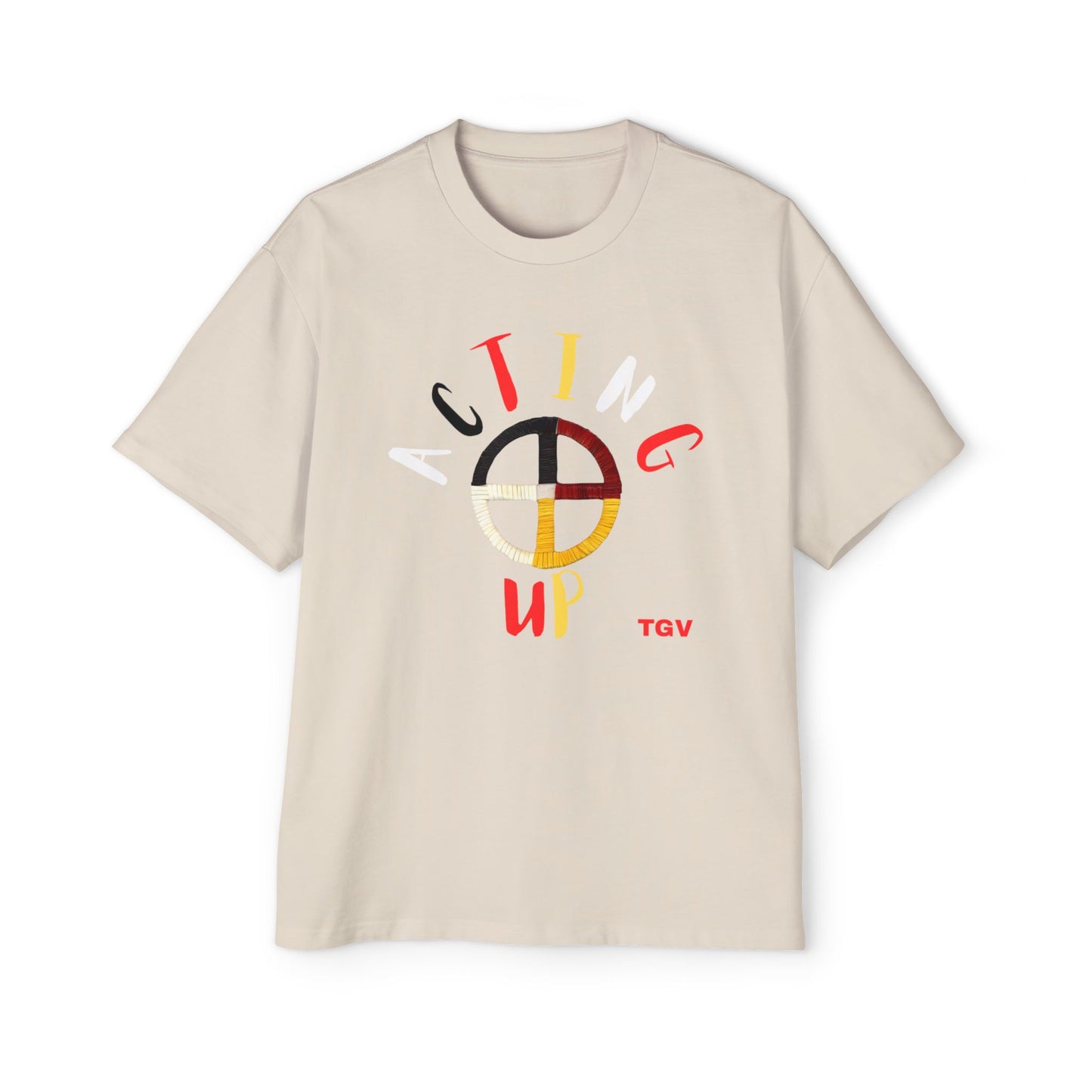 Acting Up Medicine Wheel - Men's Oversized Graphic Tee