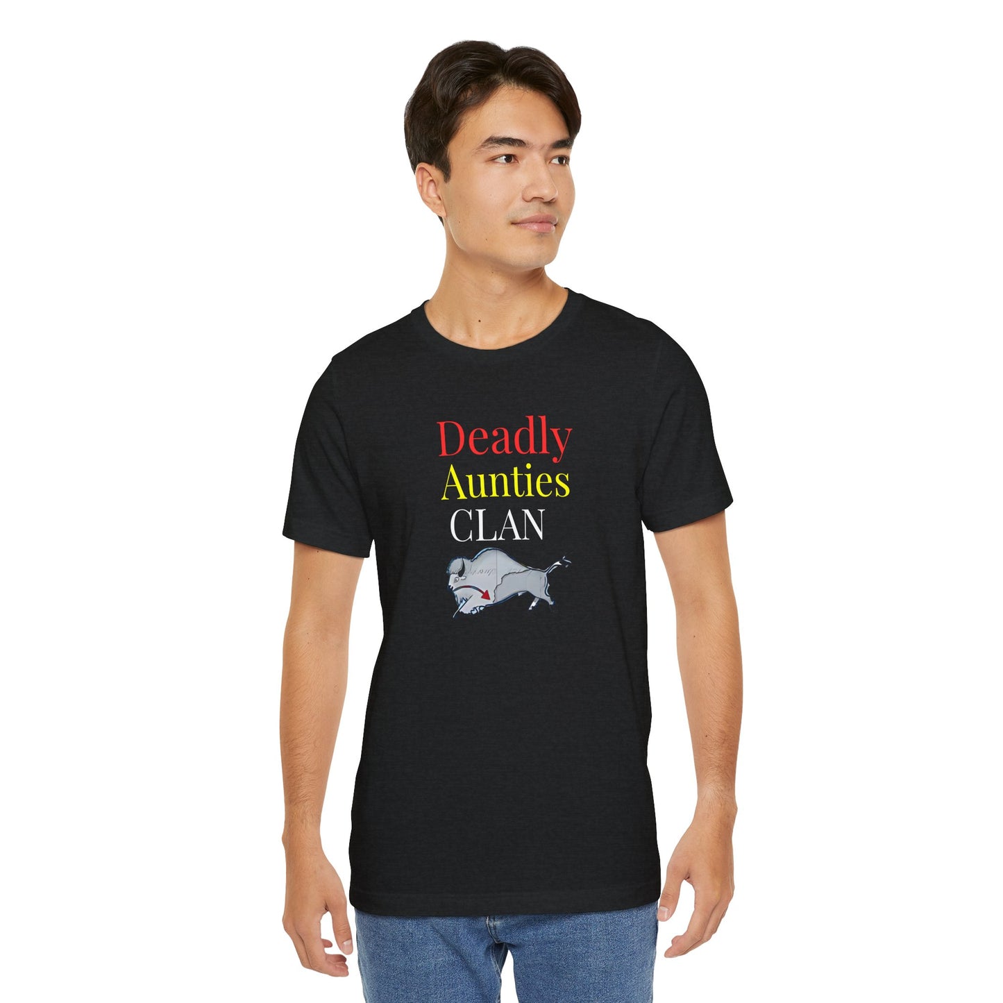 406WholeSale - Deadly Aunties Clan - Eagle Feather Fan - by Teague WestWolf GoodVoice - Unisex Tee