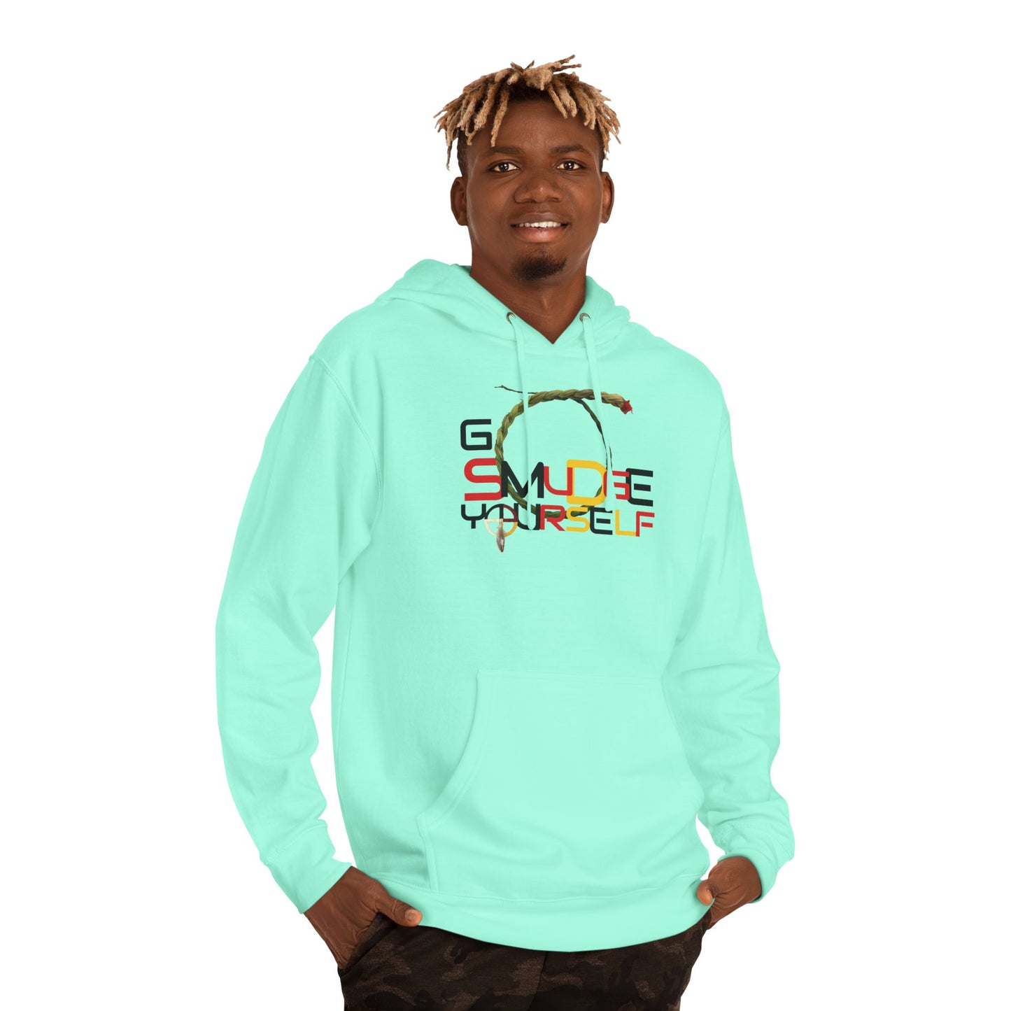 406WholeSale - Go Smudge YourSelf Medicine Wheel - Unisex Hooded Sweatshirt