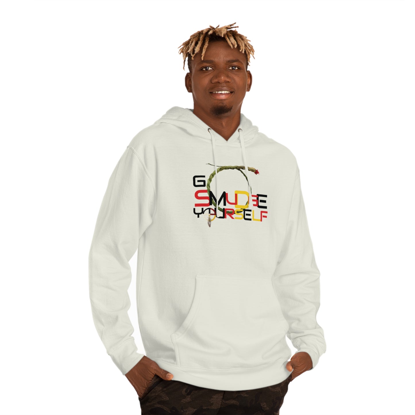 Native American Indigenous Made Blackfoot Tribe Go Smudge YourSelf Medicine Wheel - Unisex Hooded Sweatshirt