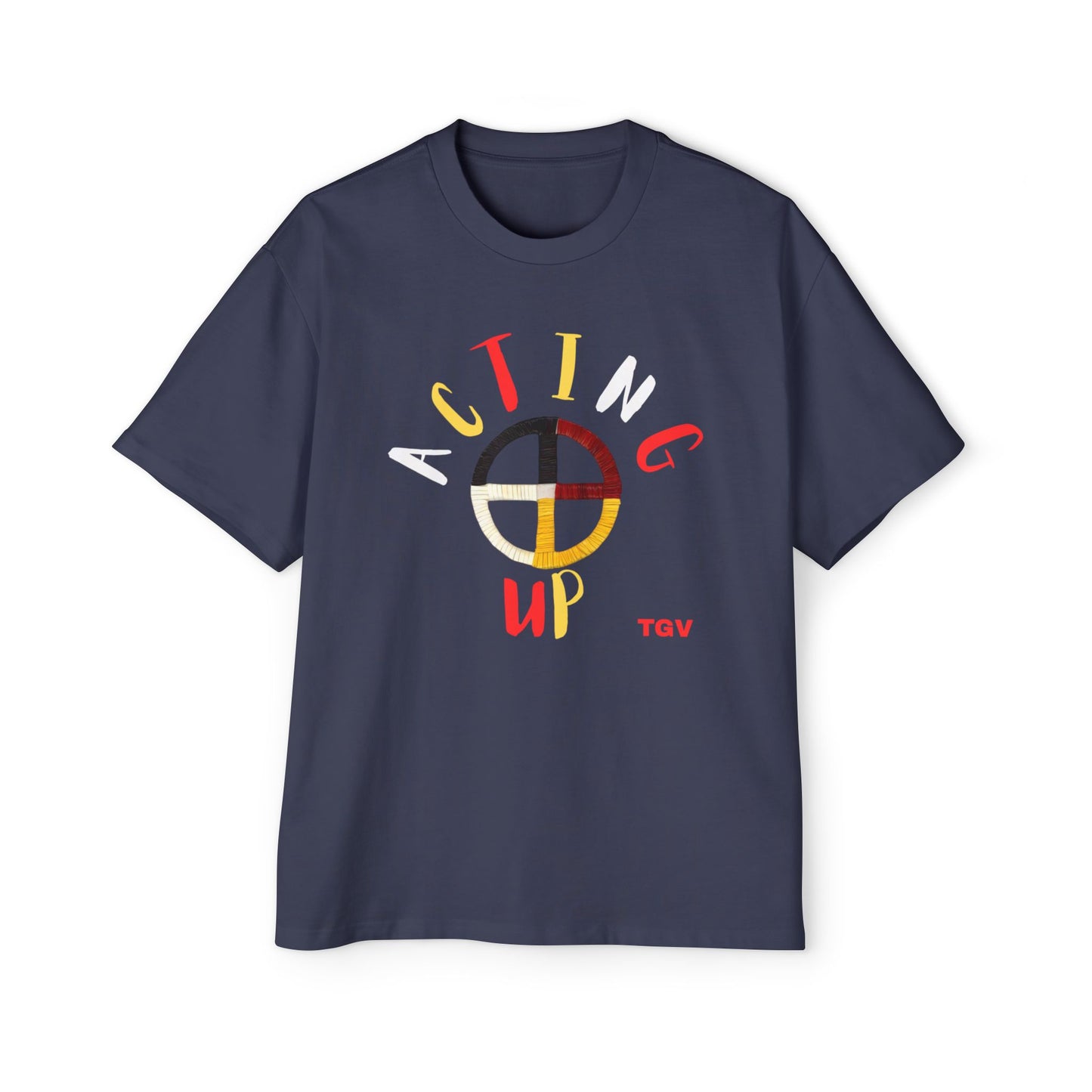 Acting Up Medicine Wheel - Men's Oversized Graphic Tee