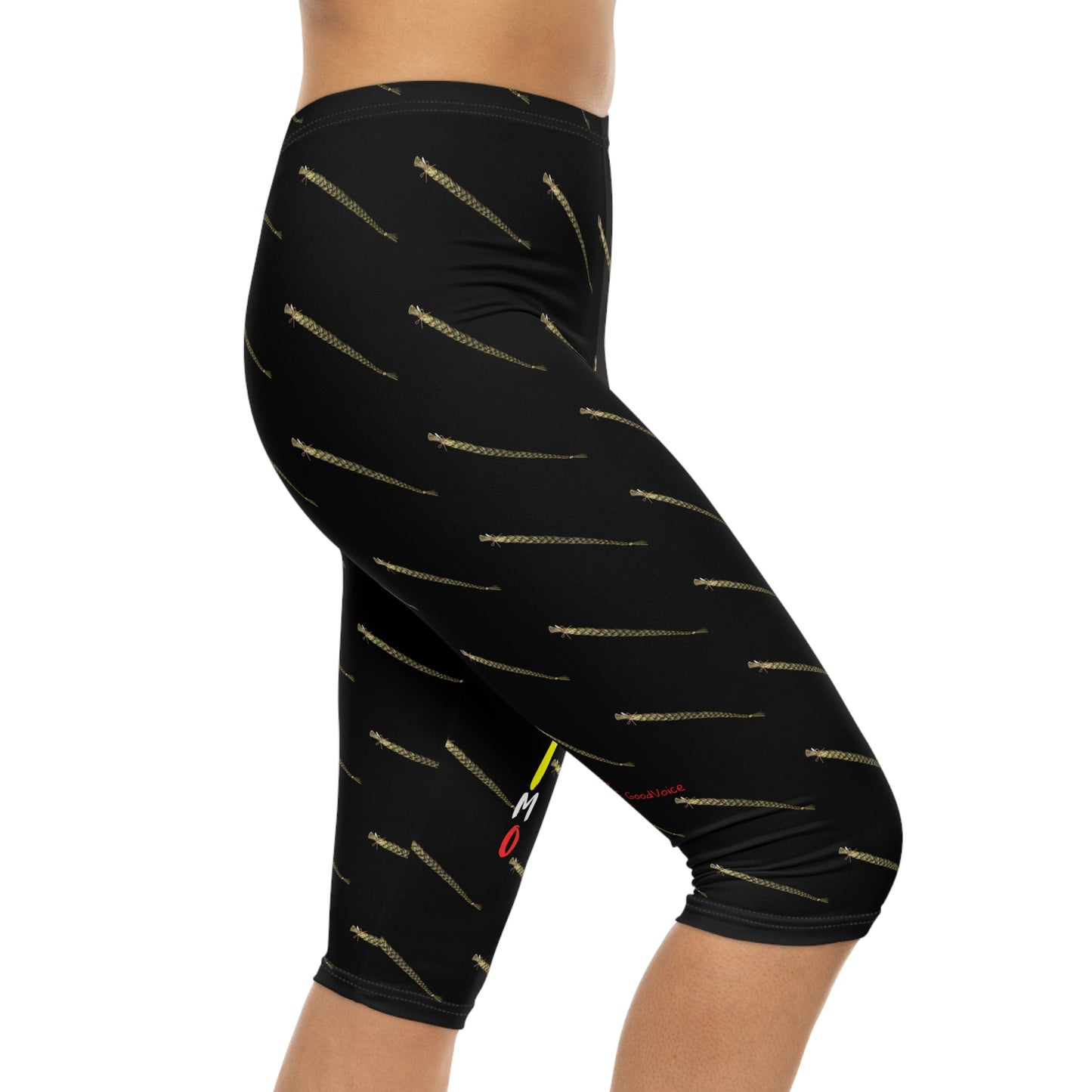 Native American Capri Leggings - Sweet Grass Design by Teague WestWolf GoodVoice
