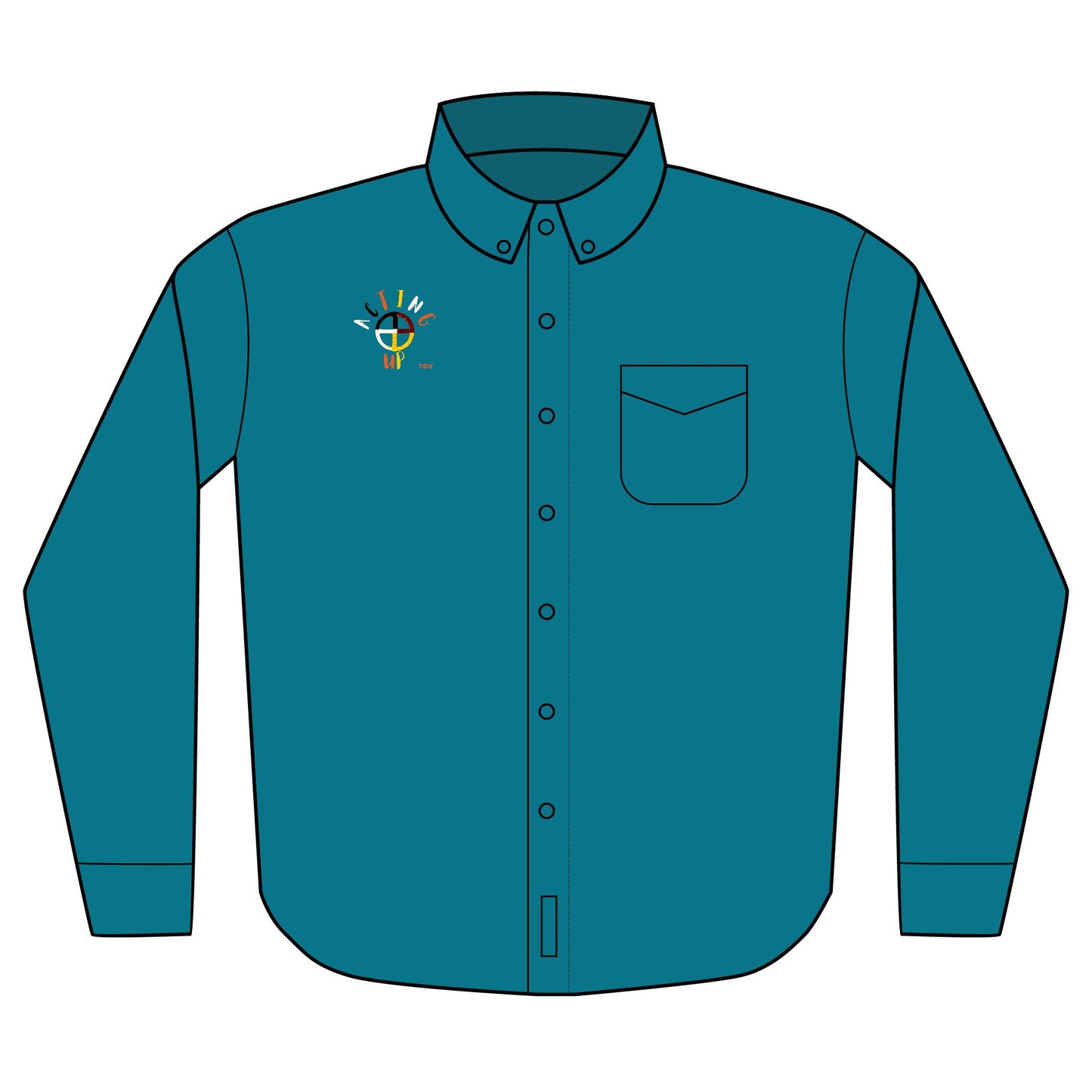Embroidered Long Sleeve Shirt - Acting Up - Custom Embroidery