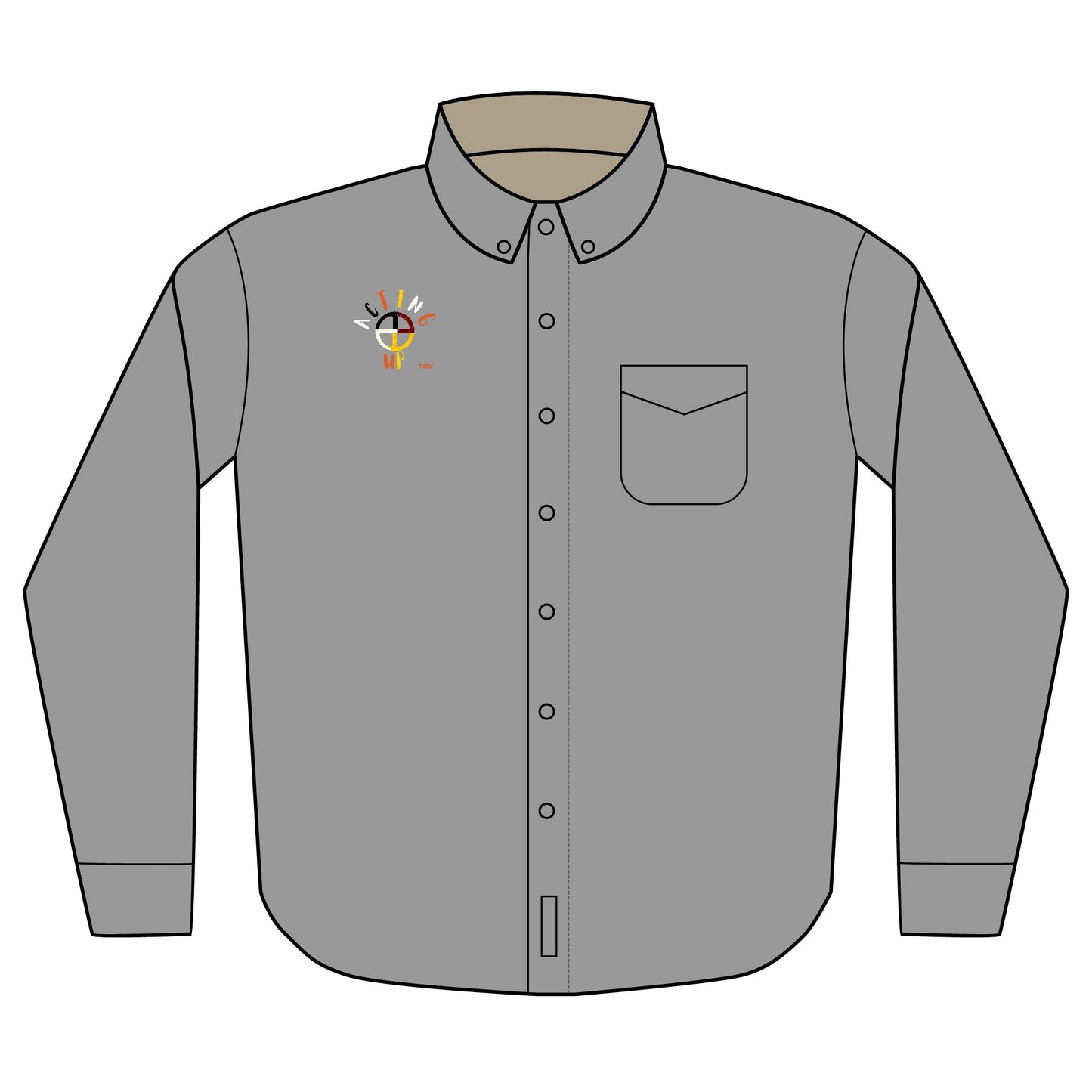 Embroidered Long Sleeve Shirt - Acting Up - Custom Embroidery