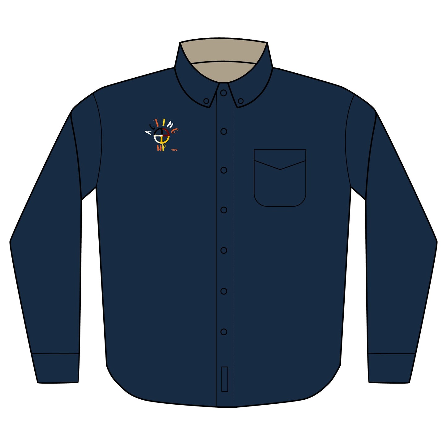 Embroidered Long Sleeve Shirt - Acting Up - Custom Embroidery