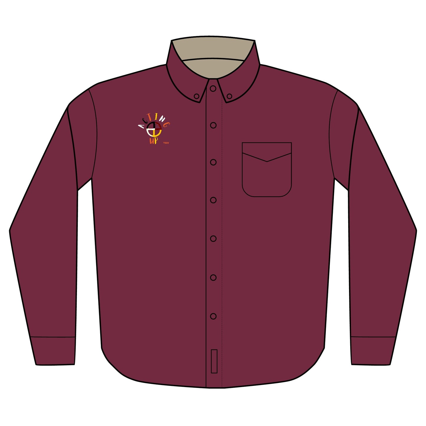 Embroidered Long Sleeve Shirt - Acting Up - Custom Embroidery