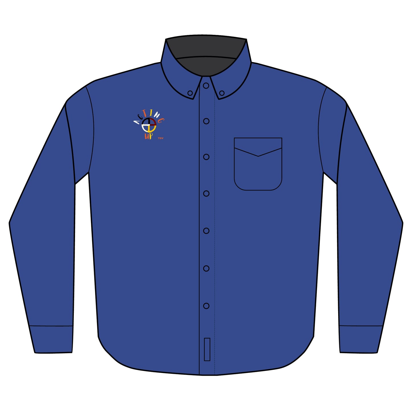 Embroidered Long Sleeve Shirt - Acting Up - Custom Embroidery