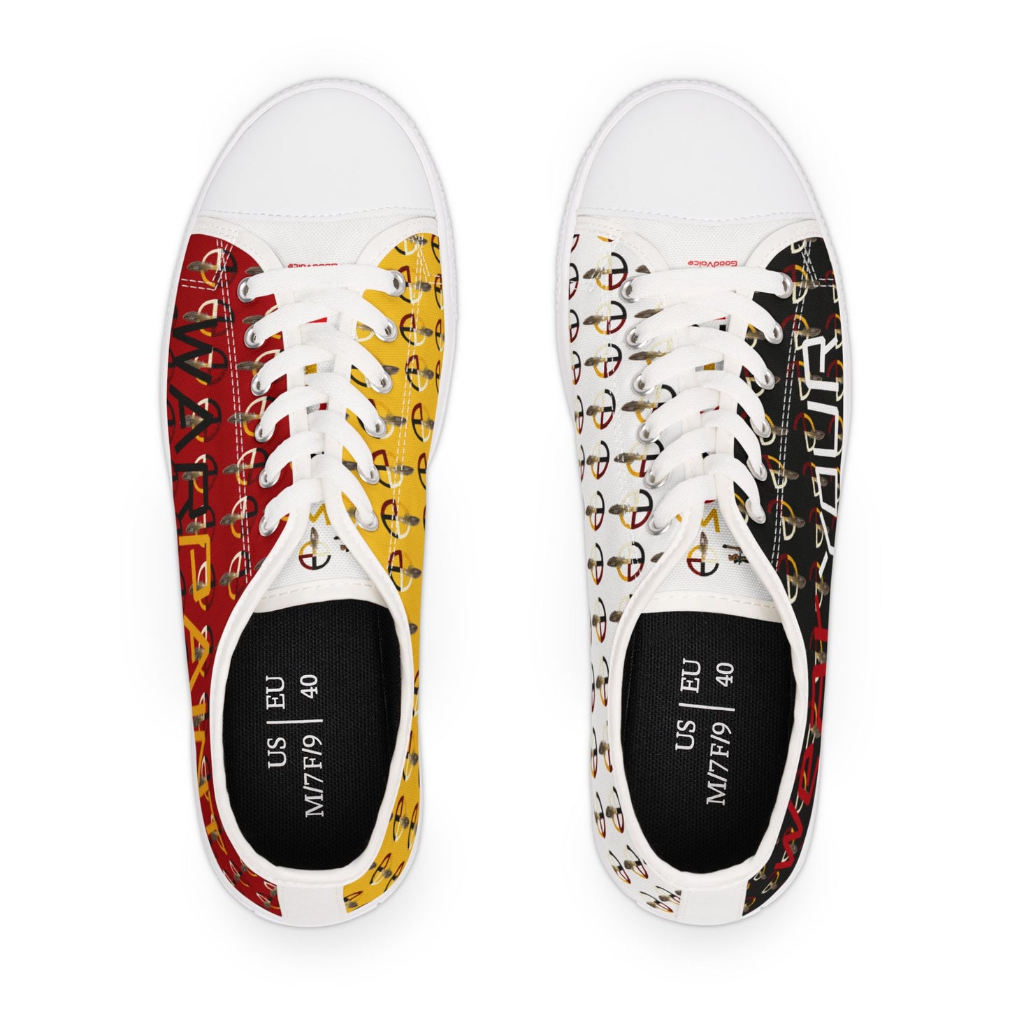 Wear Your WarPaint Low Top Sneakers by Teague WestWolf GoodVoice | Trendy Casual Footwear