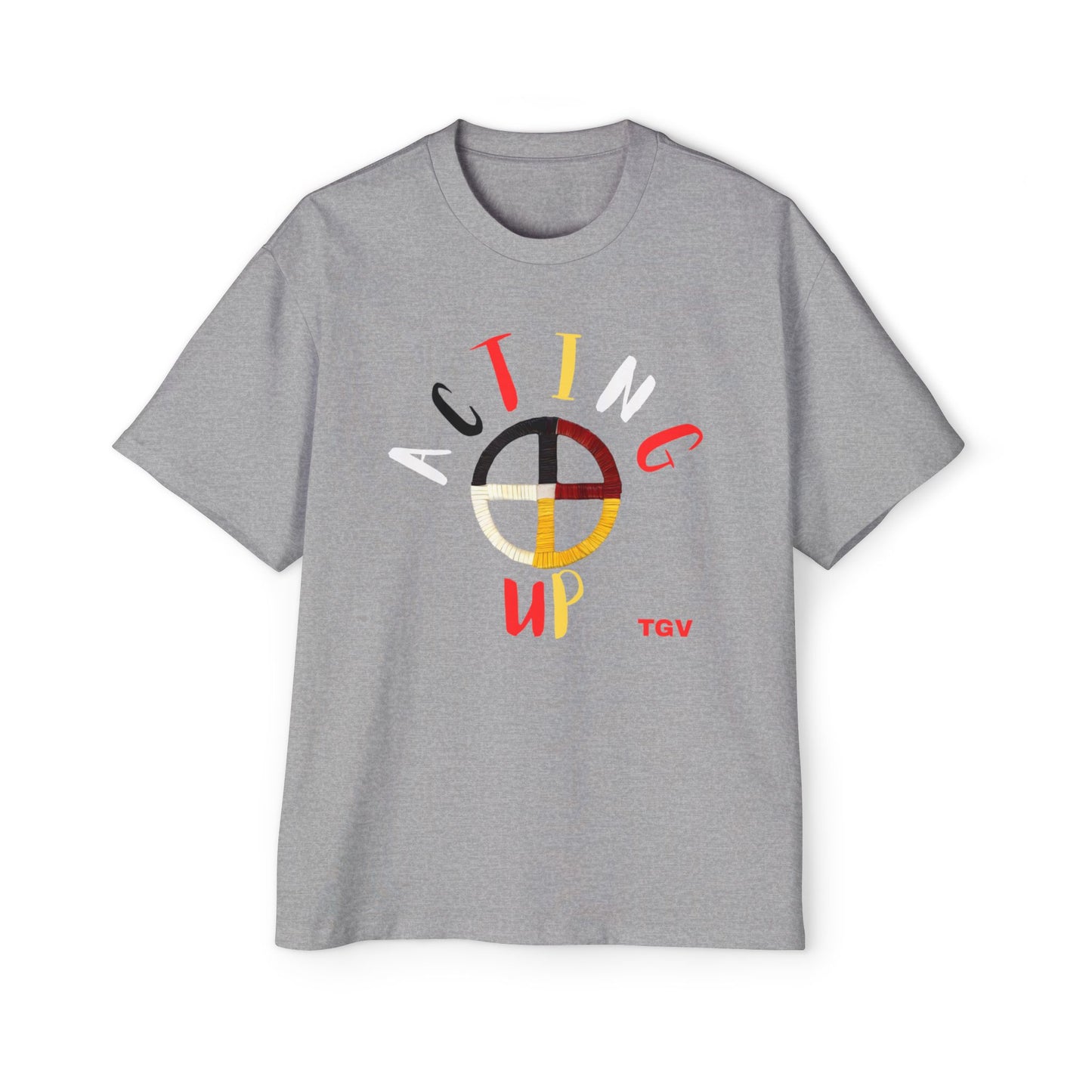 Acting Up Medicine Wheel - Men's Oversized Graphic Tee