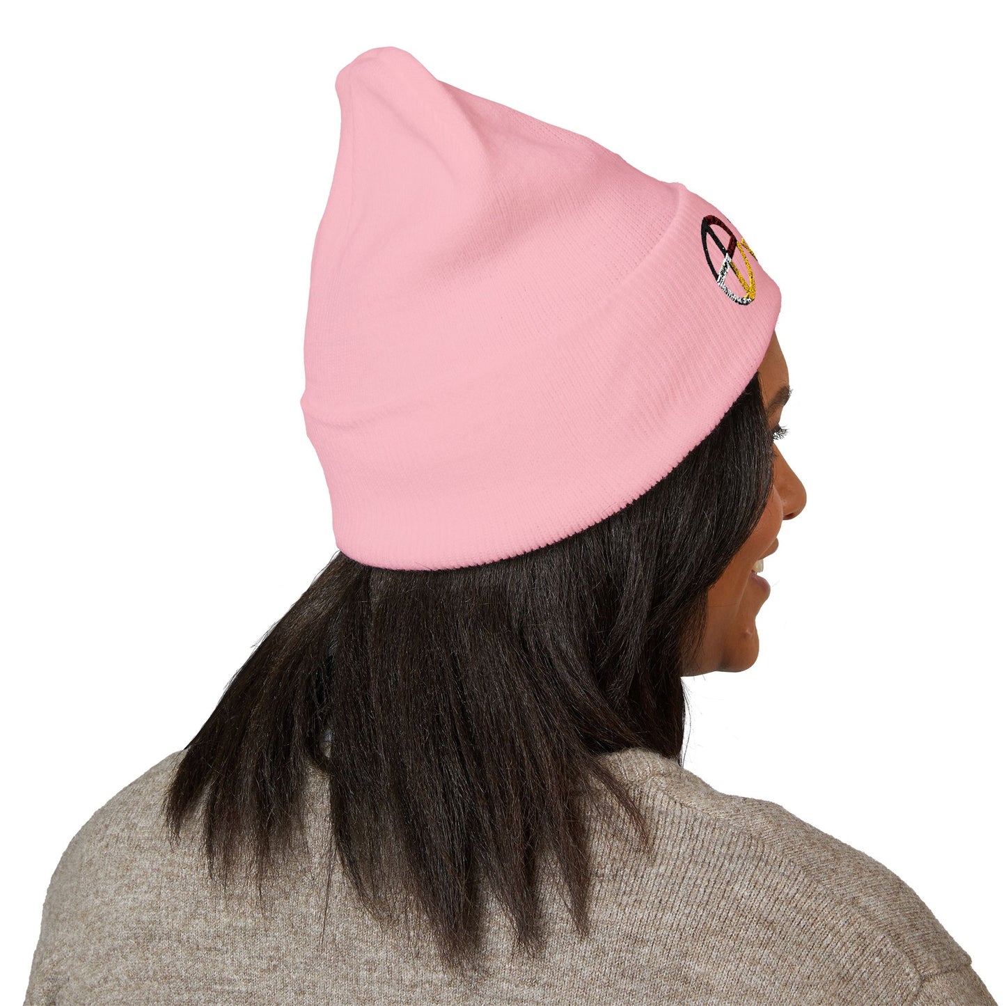 406WholeSale - Wear Your WarPaint - EMBROIDERED Cuffed Beanie — Colorwheel "Wavy Town" Logo