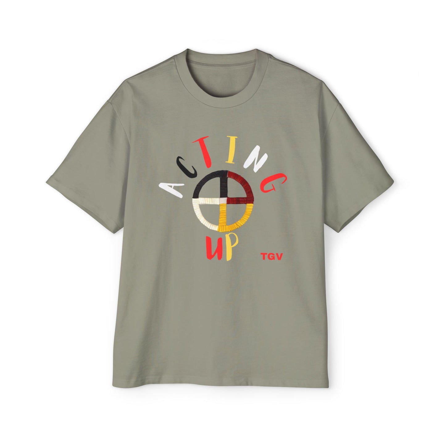 Acting Up Medicine Wheel - Men's Oversized Graphic Tee