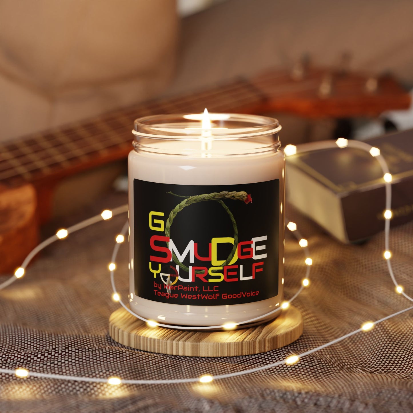 Go Smudge YourSelf by Teague WestWolf GoodVoice (Blackfoot / Blackfeet Tribe - Browning, Montana) Native American Indigenous Made - Scented Soy Candle, 9oz