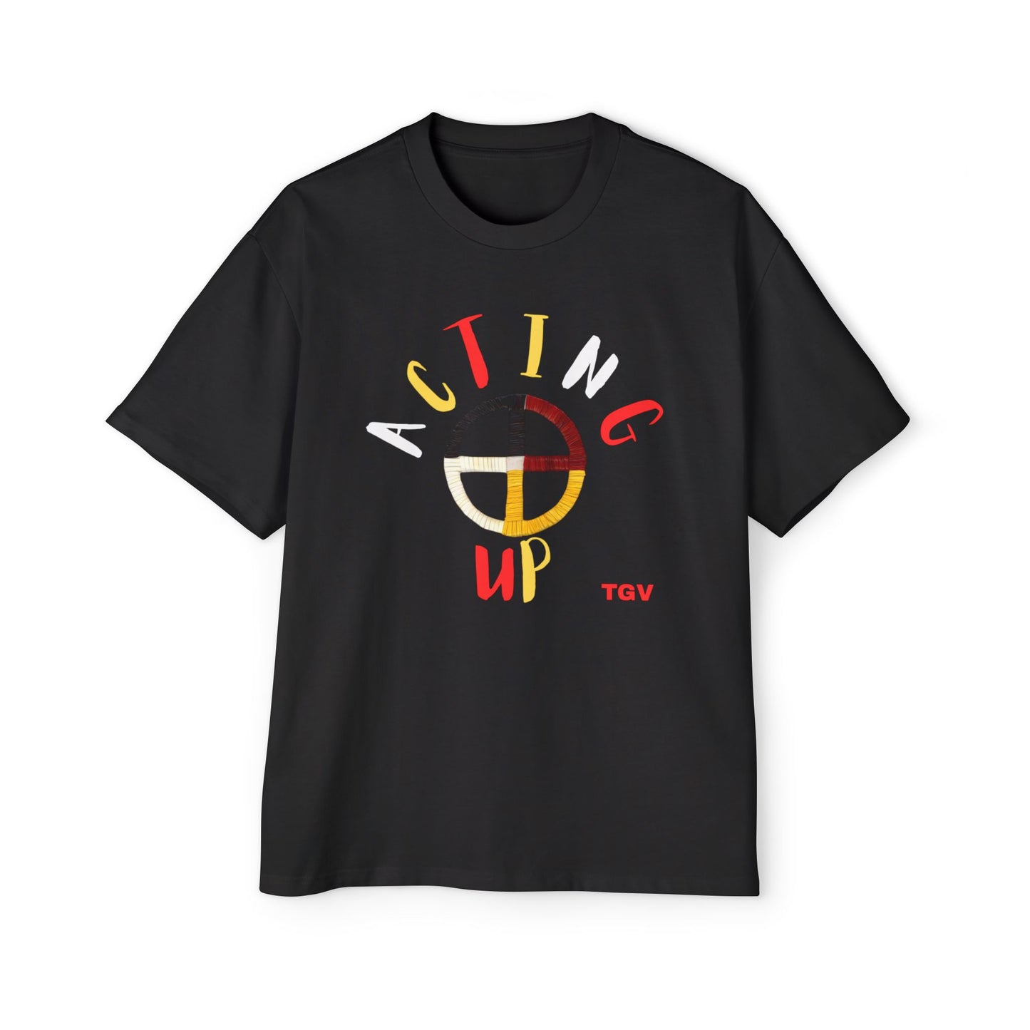 Acting Up Medicine Wheel - Men's Oversized Graphic Tee