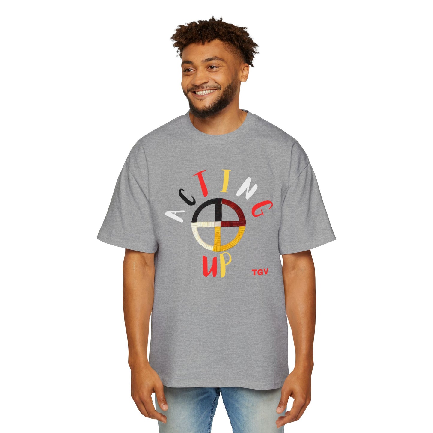 Acting Up Medicine Wheel - Men's Oversized Graphic Tee