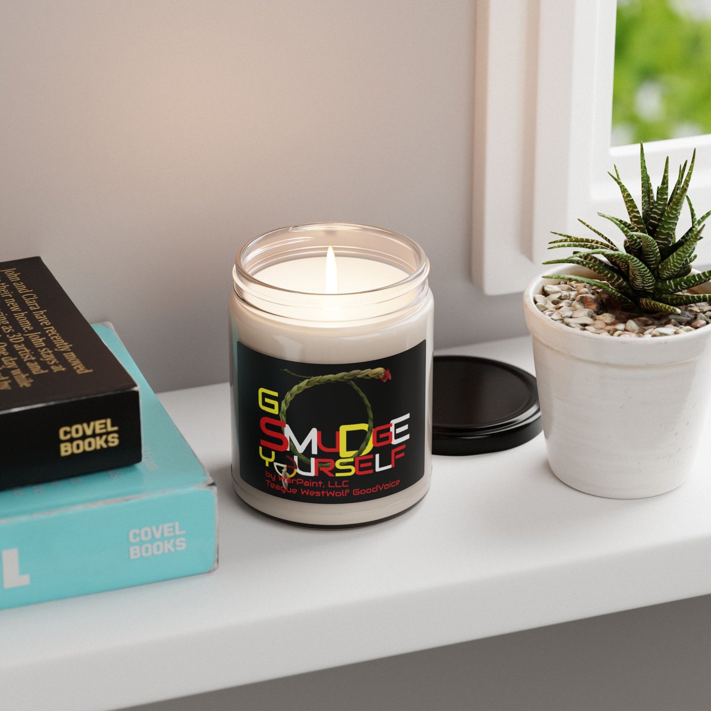 Go Smudge YourSelf by Teague WestWolf GoodVoice (Blackfoot / Blackfeet Tribe - Browning, Montana) Native American Indigenous Made - Scented Soy Candle, 9oz