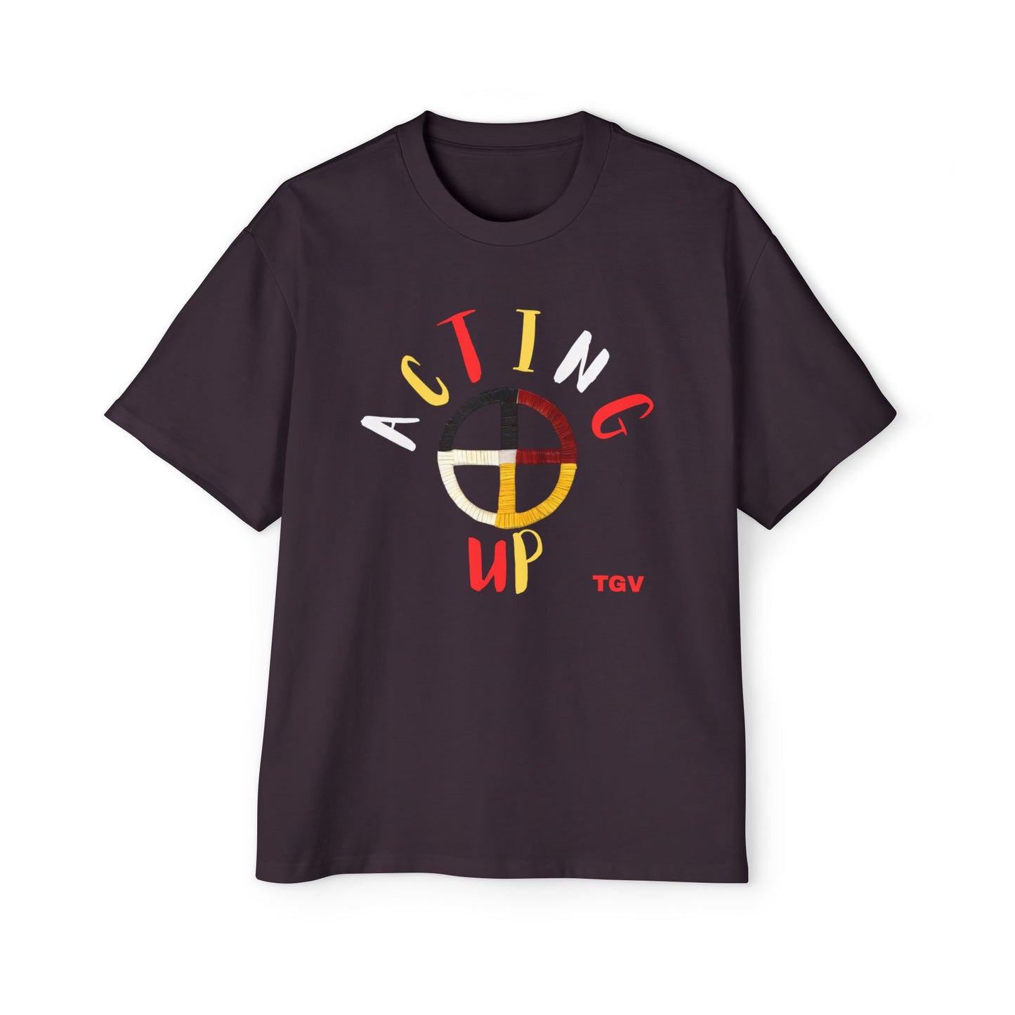 Acting Up Medicine Wheel - Men's Oversized Graphic Tee
