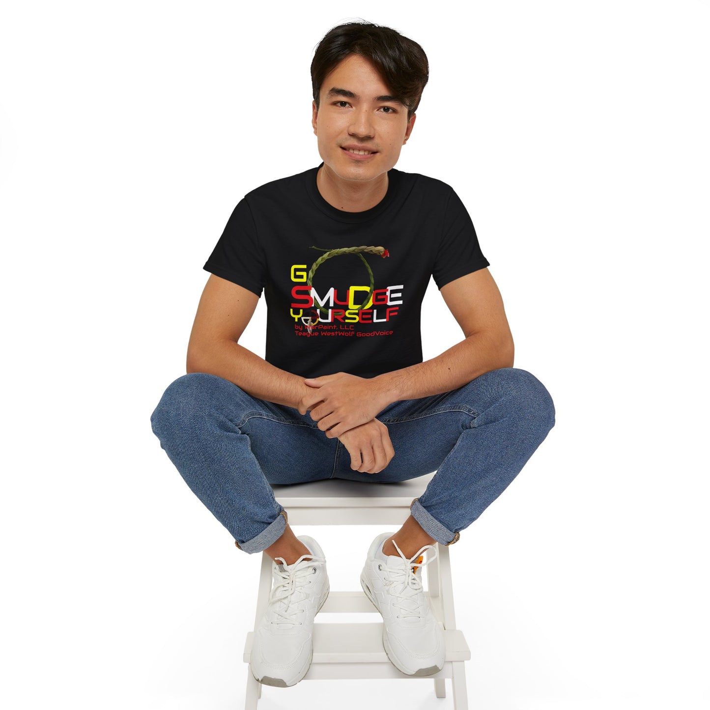 Go Smudge YourSelf by Teague WestWolf GoodVoice (Blackfoot / Blackfeet Tribe - Browning, Montana) Native American Indigenous Made - Unisex Ultra Cotton Tee