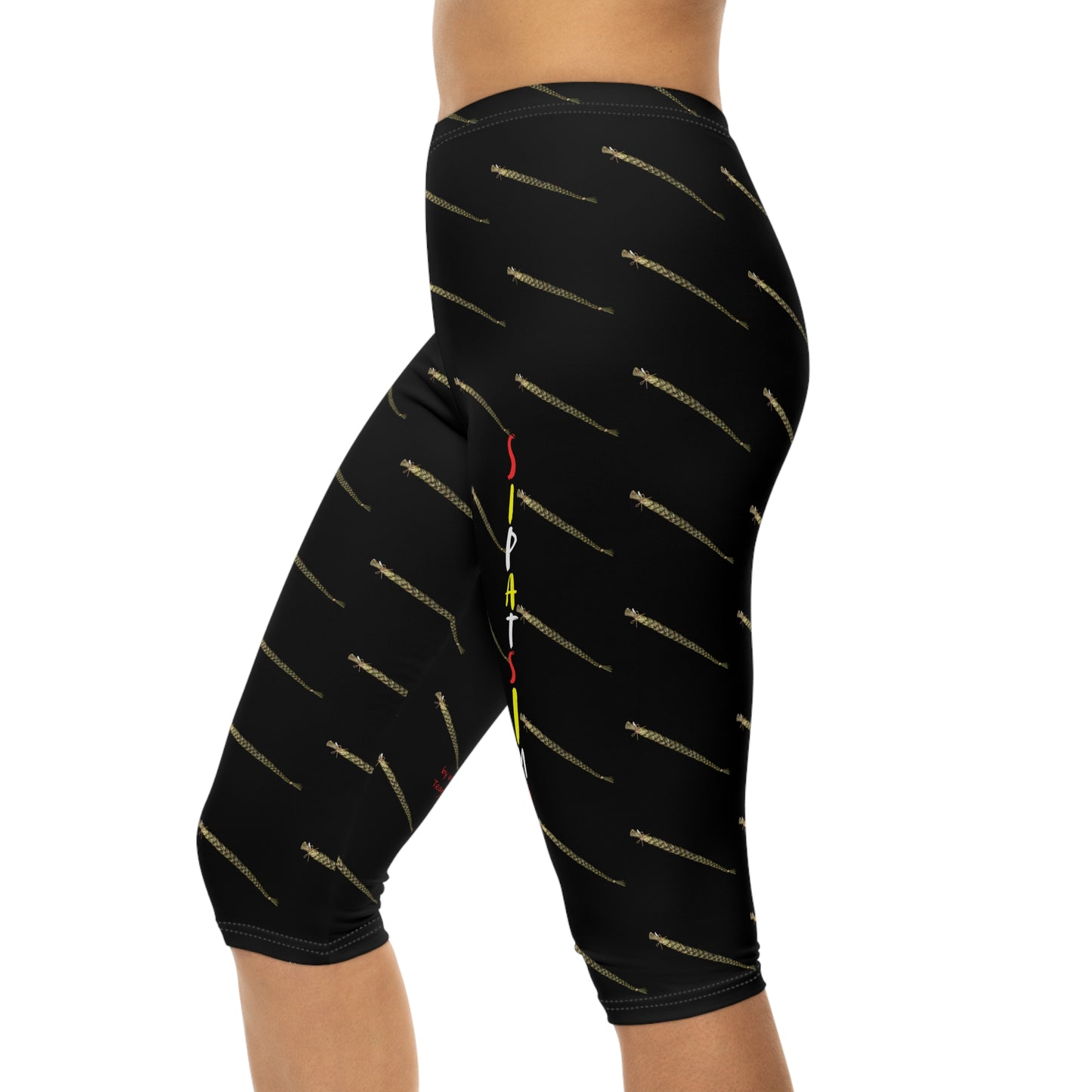 Native American Capri Leggings - Sweet Grass Design by Teague WestWolf GoodVoice