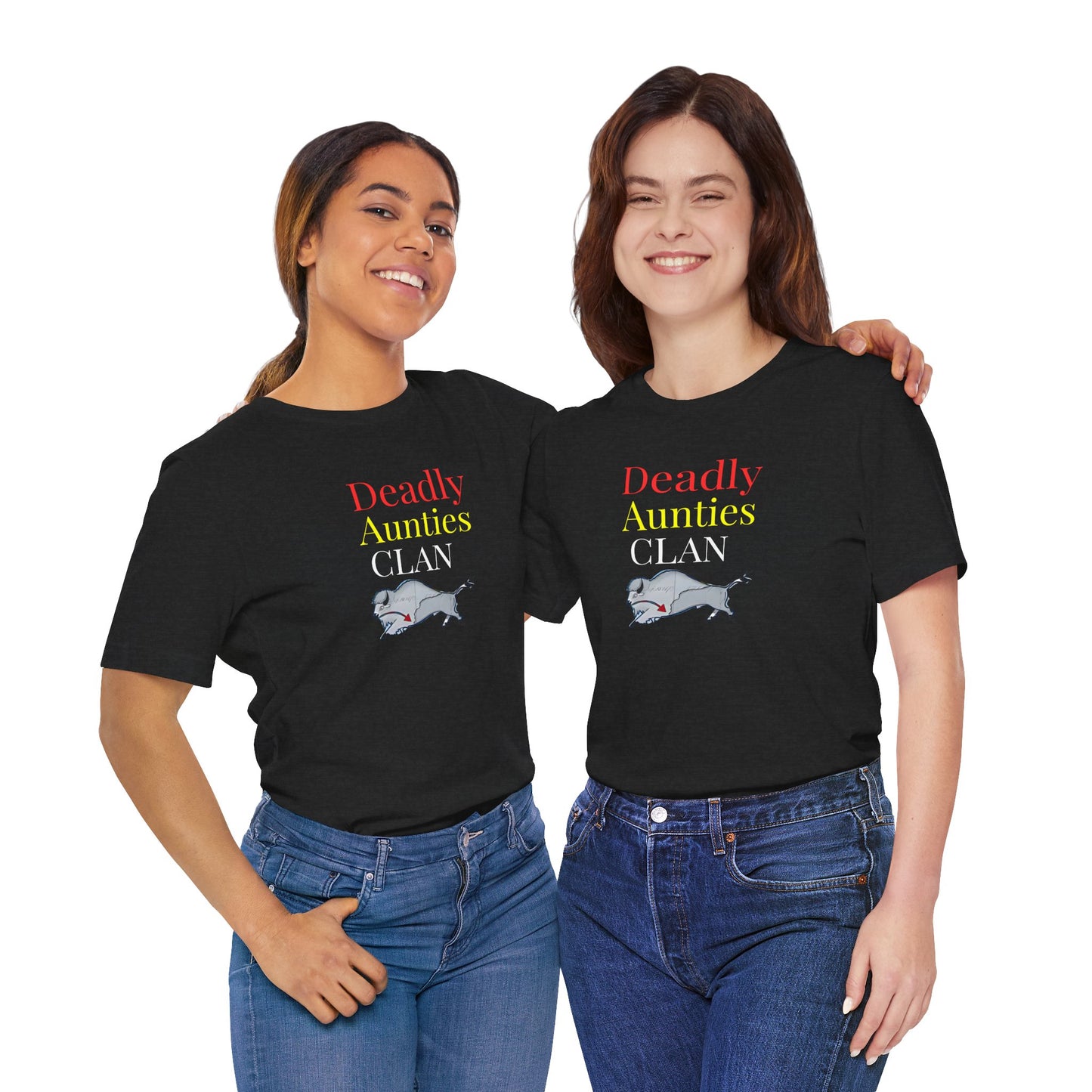 406WholeSale - Deadly Aunties Clan - Eagle Feather Fan - by Teague WestWolf GoodVoice - Unisex Tee
