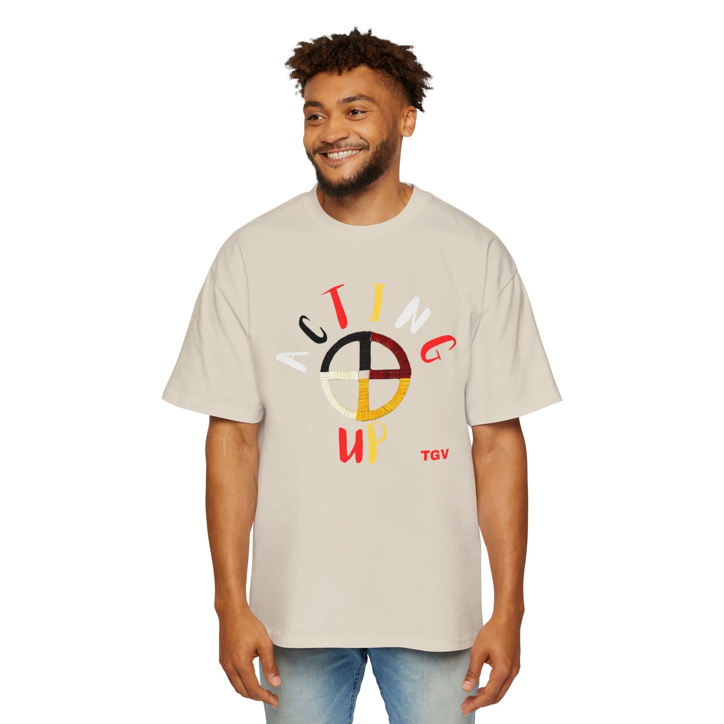 Acting Up Medicine Wheel - Men's Oversized Graphic Tee