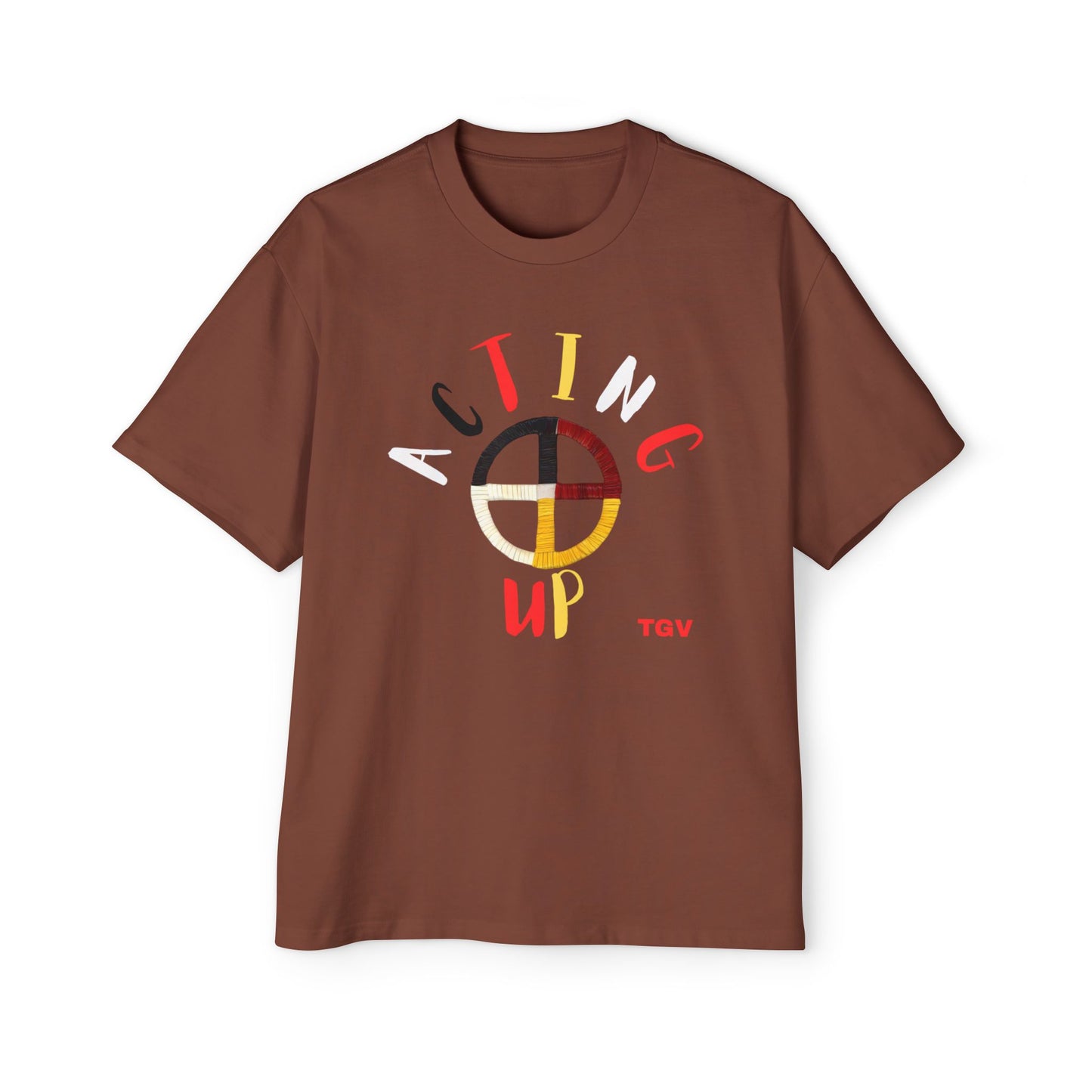 Acting Up Medicine Wheel - Men's Oversized Graphic Tee