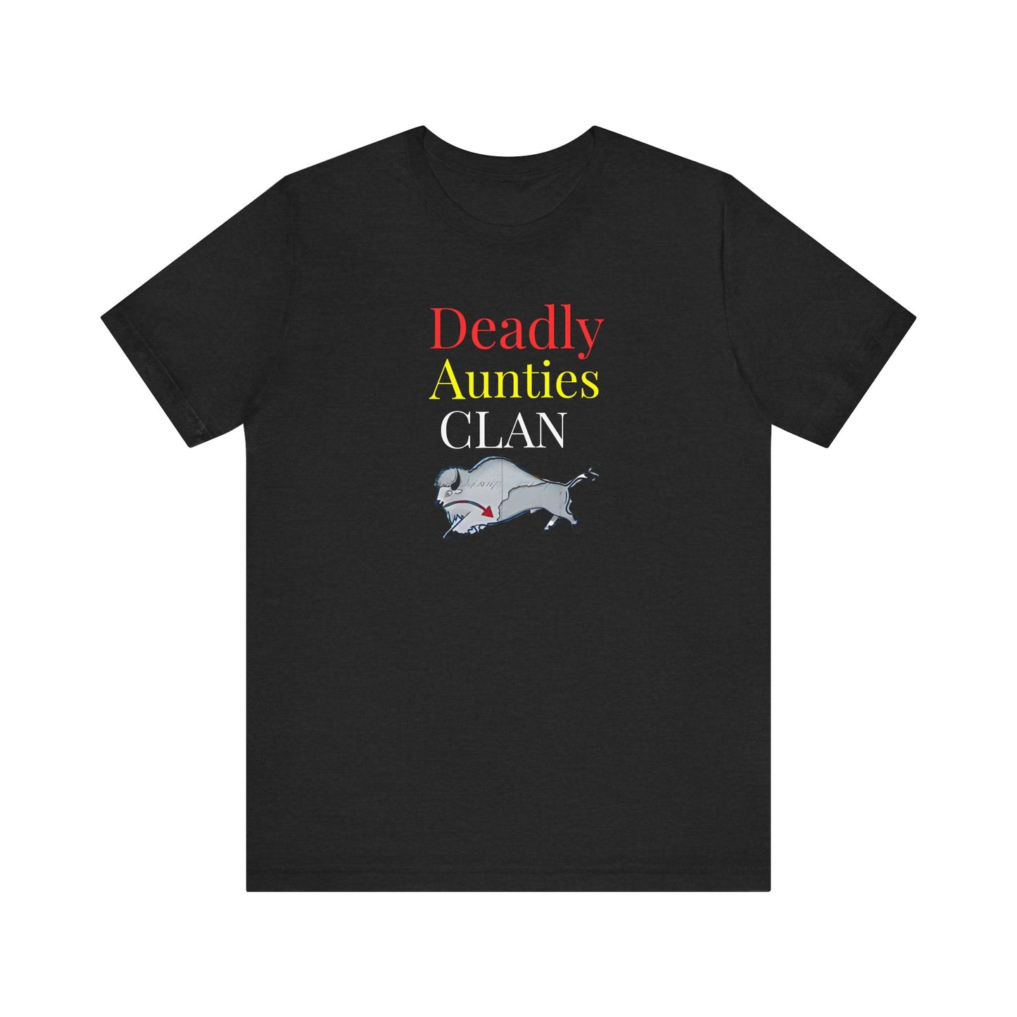 406WholeSale - Deadly Aunties Clan - Eagle Feather Fan - by Teague WestWolf GoodVoice - Unisex Tee