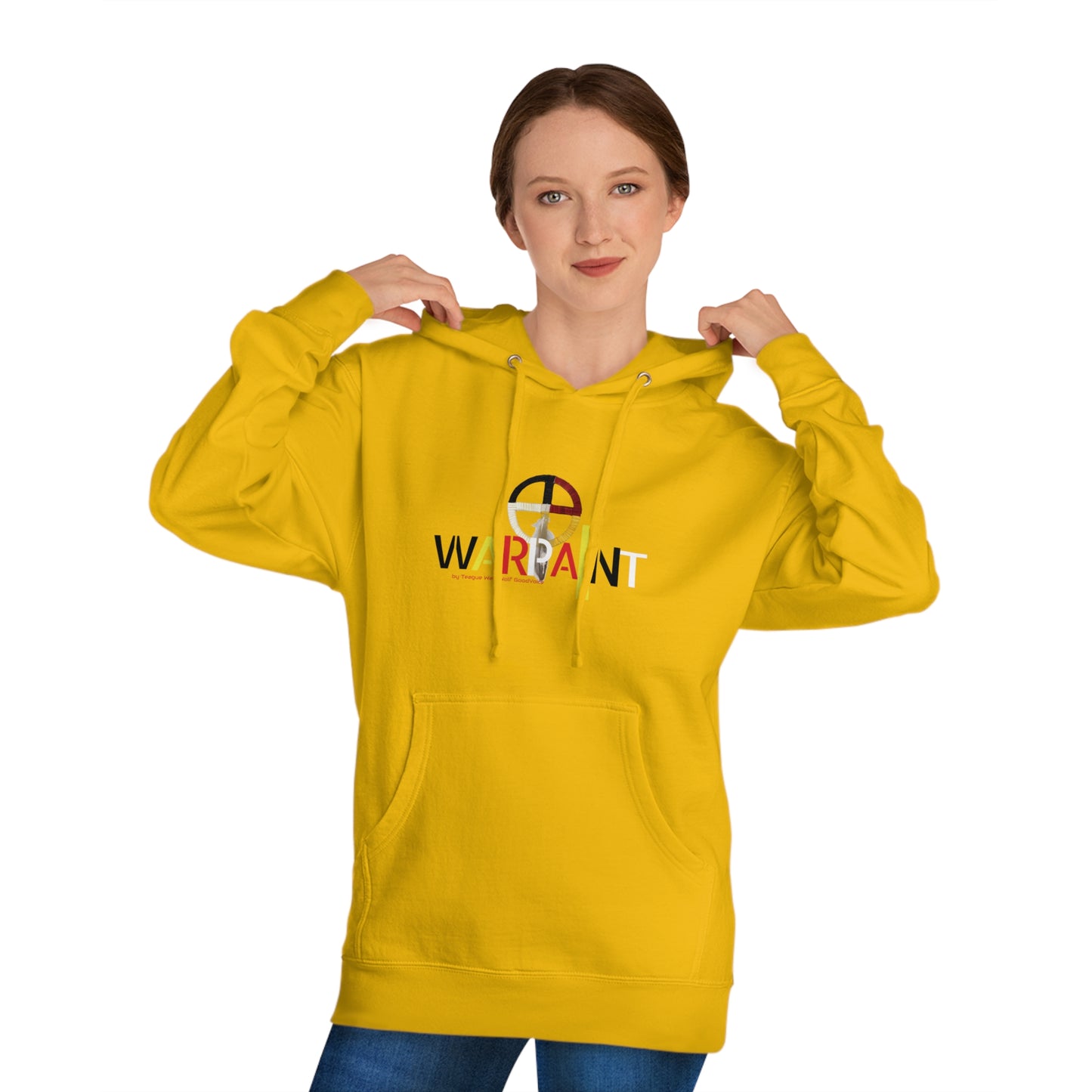 Tȟatȟáŋka Íyotake (Chief Sitting Bull) of the Húŋkpapȟa (Lakota Tribe) Wear Your WarPaint LLC by Teague WestWolf GoodVoice (Amskapii Pikuni). Unisex Hooded Sweatshirt