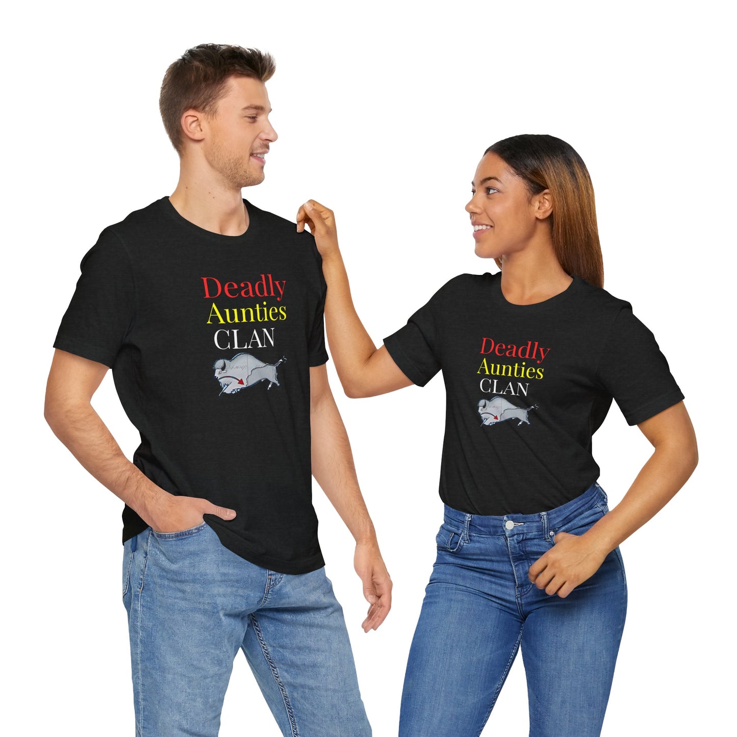 406WholeSale - Deadly Aunties Clan - Eagle Feather Fan - by Teague WestWolf GoodVoice - Unisex Tee