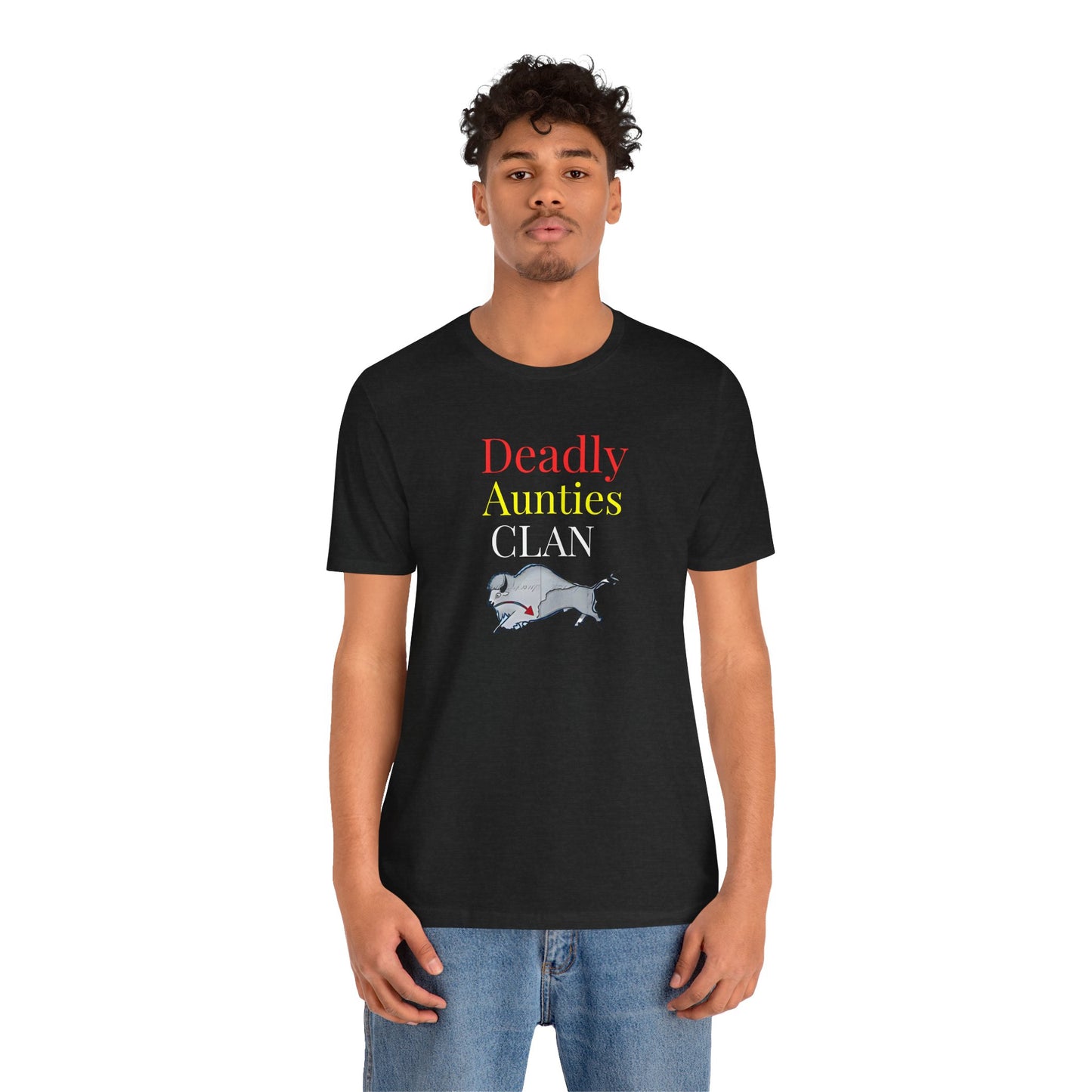 406WholeSale - Deadly Aunties Clan - Eagle Feather Fan - by Teague WestWolf GoodVoice - Unisex Tee