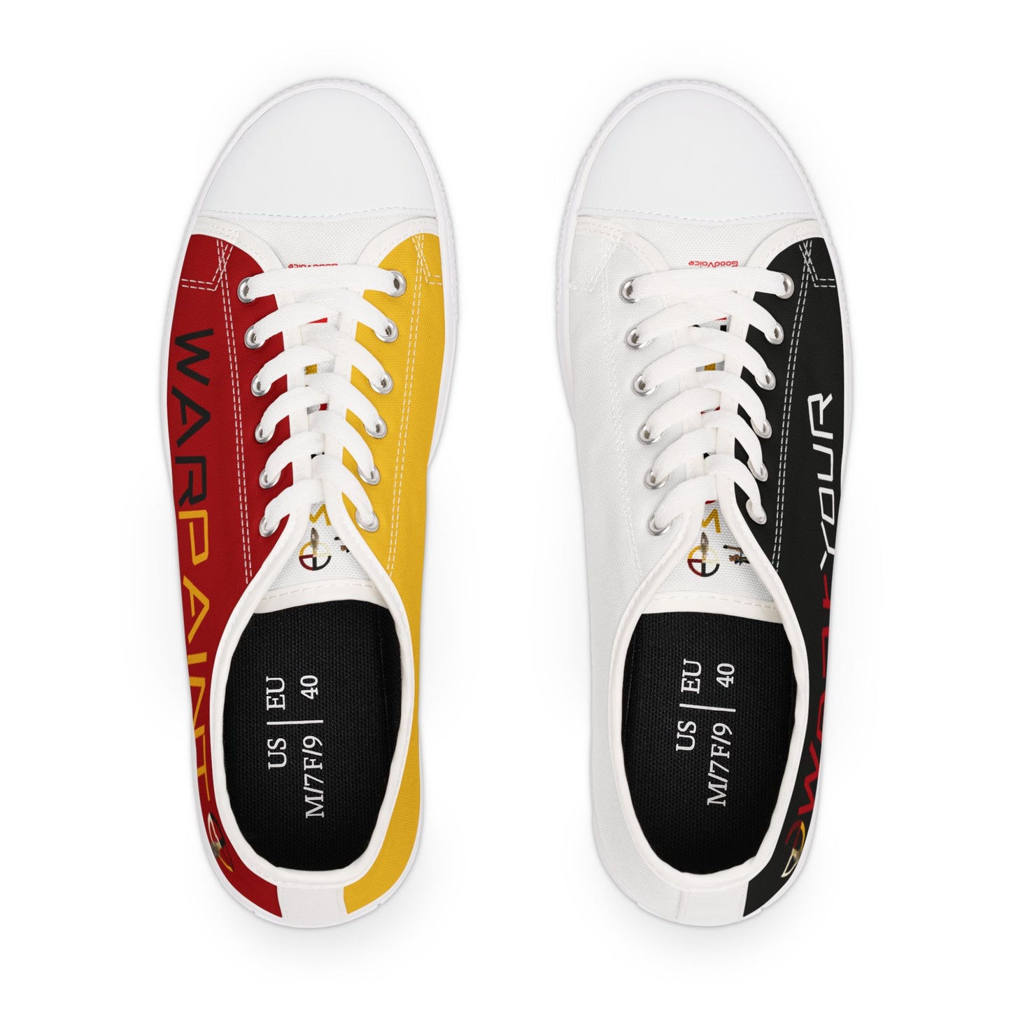 406WholeSale - of Wear Your WarPaint Low Top Sneakers by Teague WestWolf GoodVoice | Trendy Casual Footwear