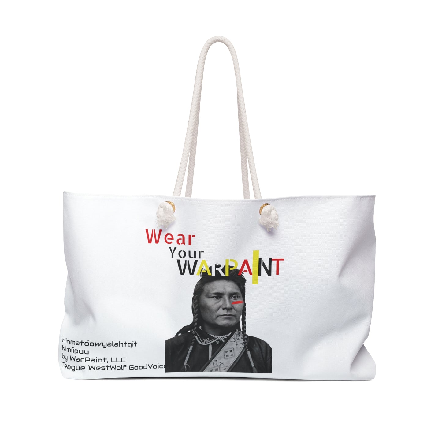 Hinmatóowyalahtq̓it-Chief Joseph of the Nimíipuu ("We, The People") also known as Nez Pierce - Weekender Bag