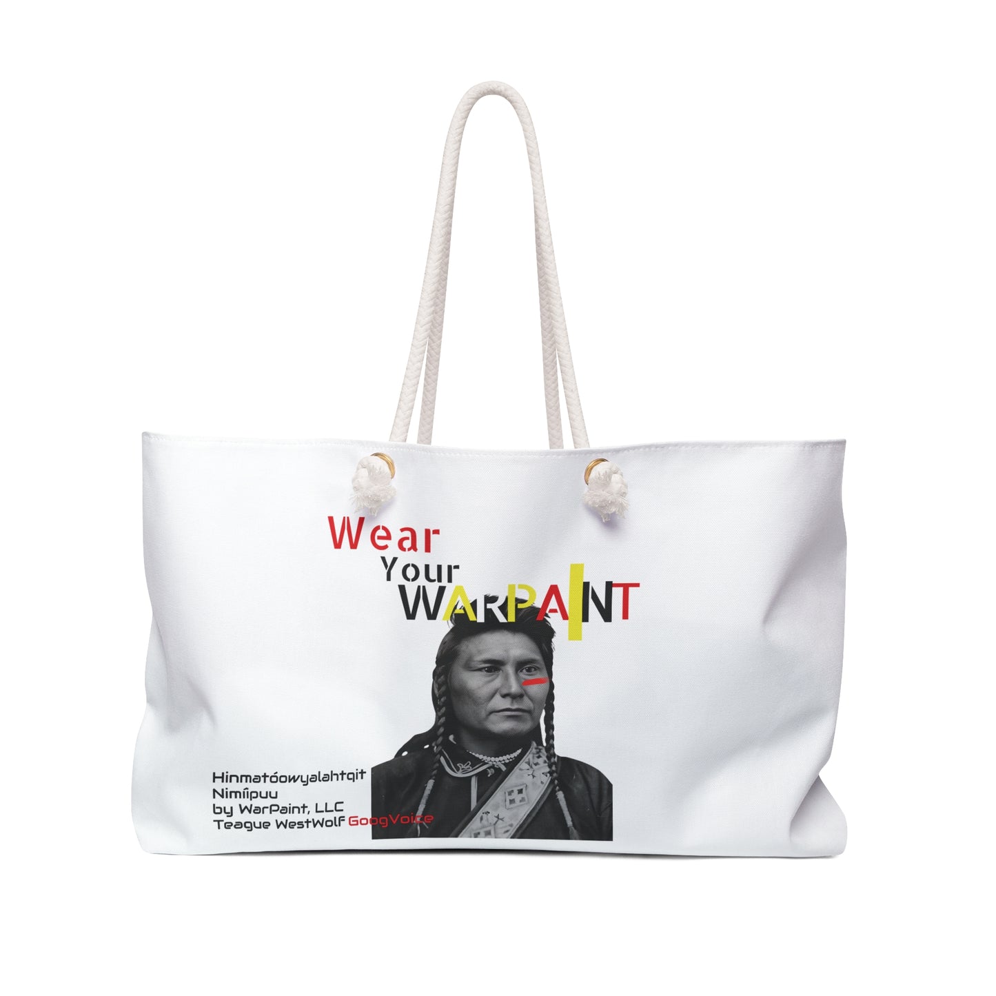 Hinmatóowyalahtq̓it-Chief Joseph of the Nimíipuu ("We, The People") also known as Nez Pierce - Weekender Bag