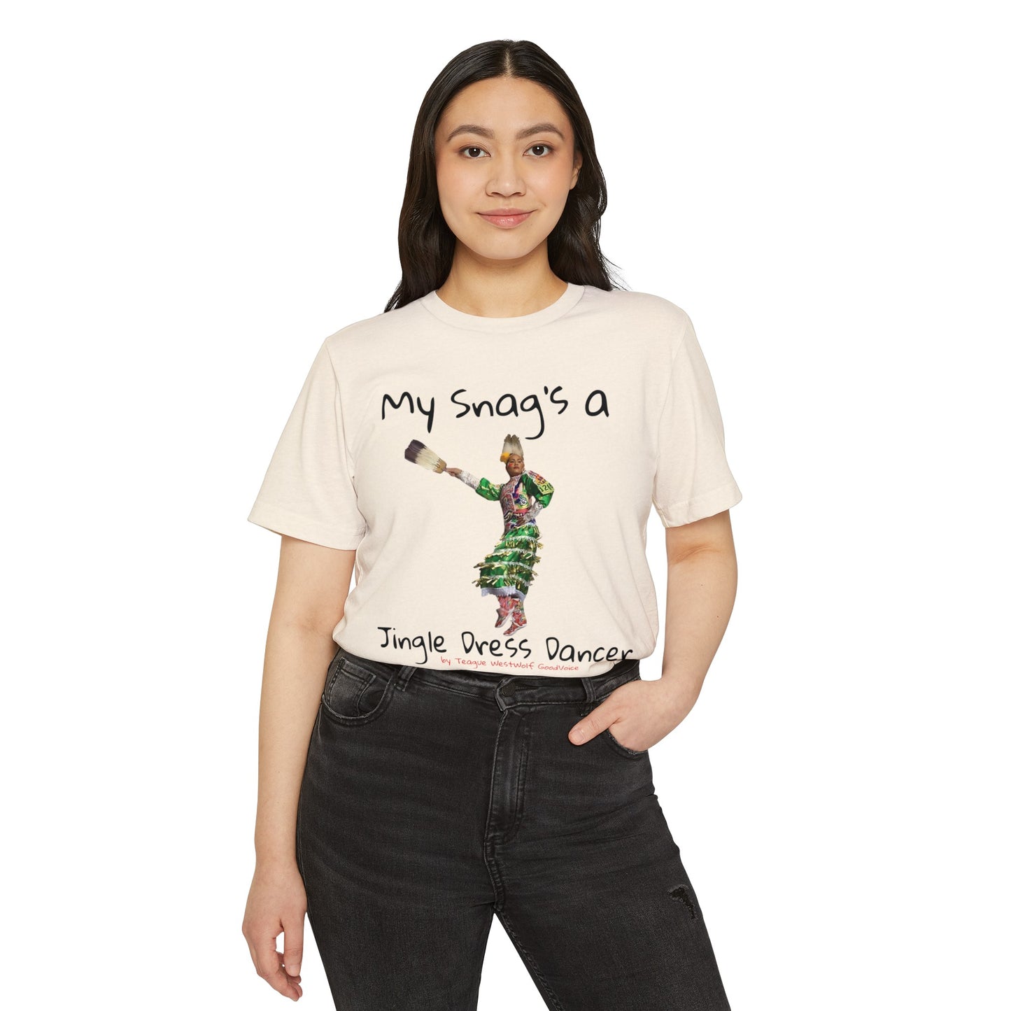 "My Snag's a" : Series - Jingle Dress Dancer - Unisex Recycled Organic T-Shirt