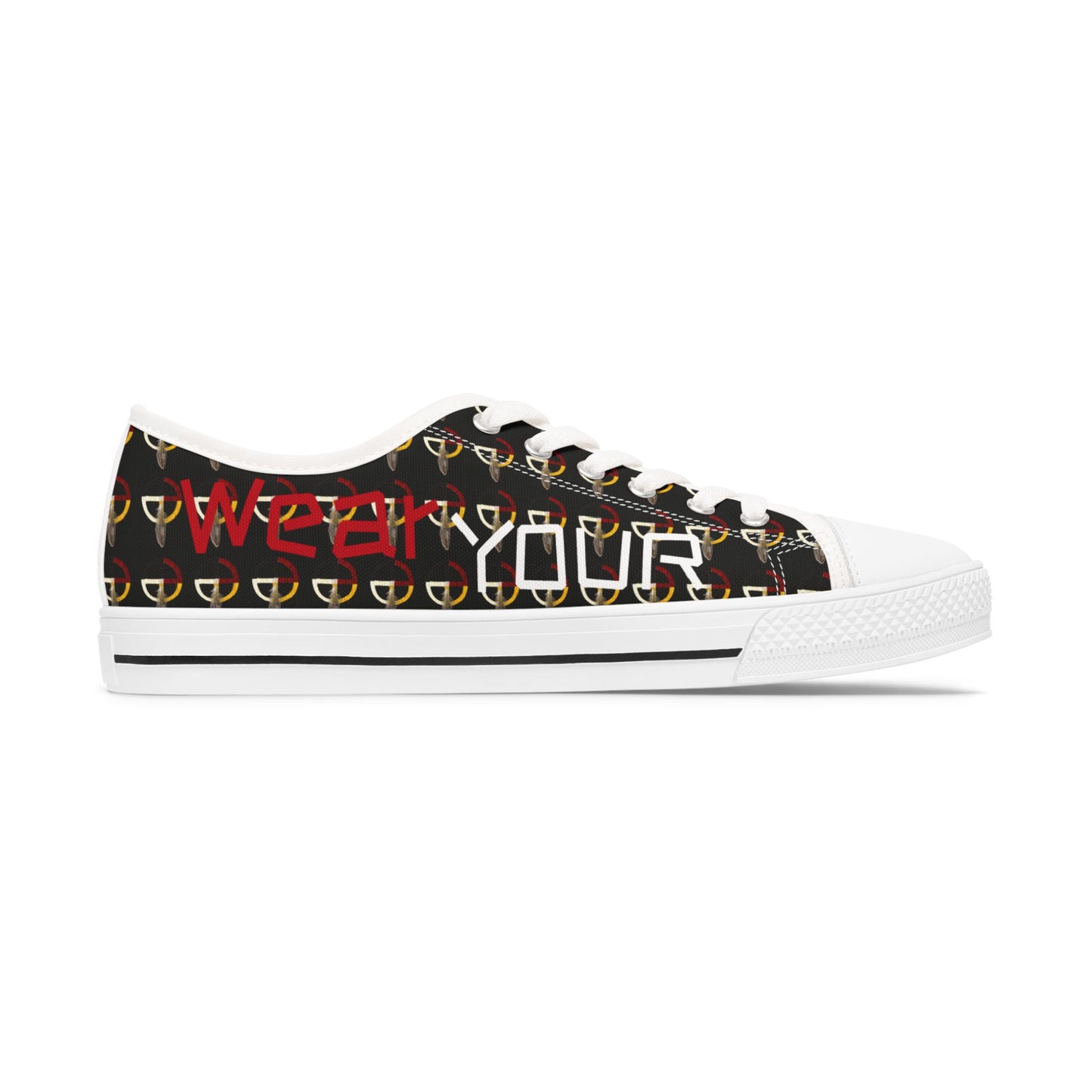 Wear Your WarPaint Low Top Sneakers by Teague WestWolf GoodVoice | Trendy Casual Footwear