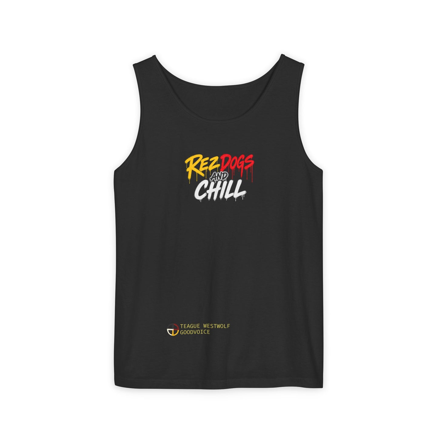 Tank Top — "Red Dogs and Chill" Retro Beach Vibe Sleeveless Tee