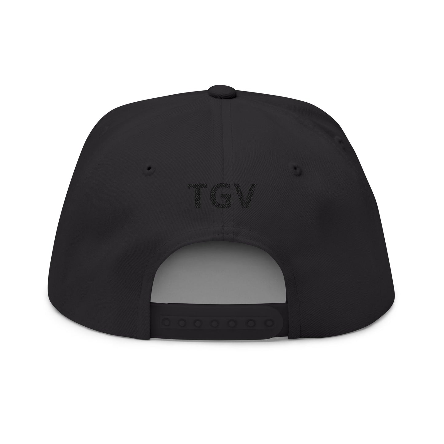 OKI /Hello in Blackfoot language - Embroidered Flat Bill Cap — Black Glitter Lettering Snapback