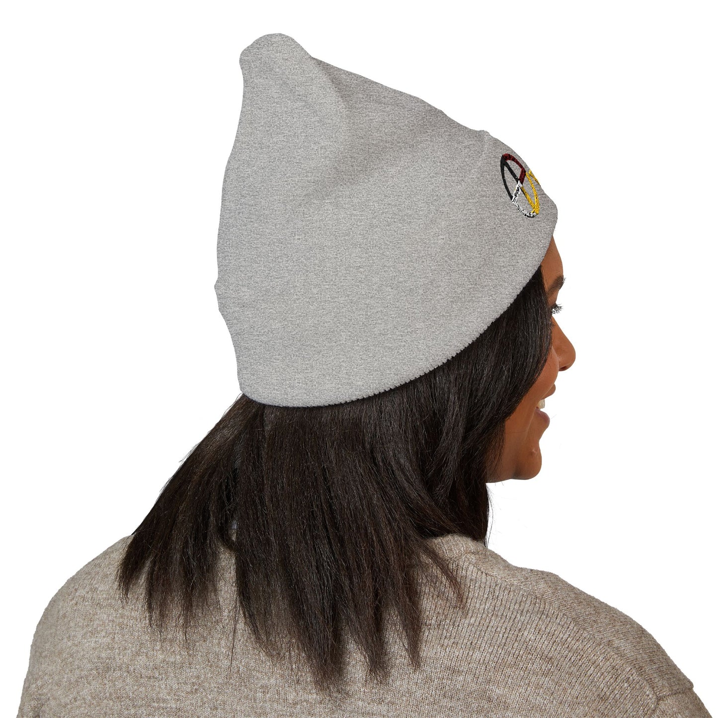 406WholeSale - Wear Your WarPaint - EMBROIDERED Cuffed Beanie — Colorwheel "Wavy Town" Logo