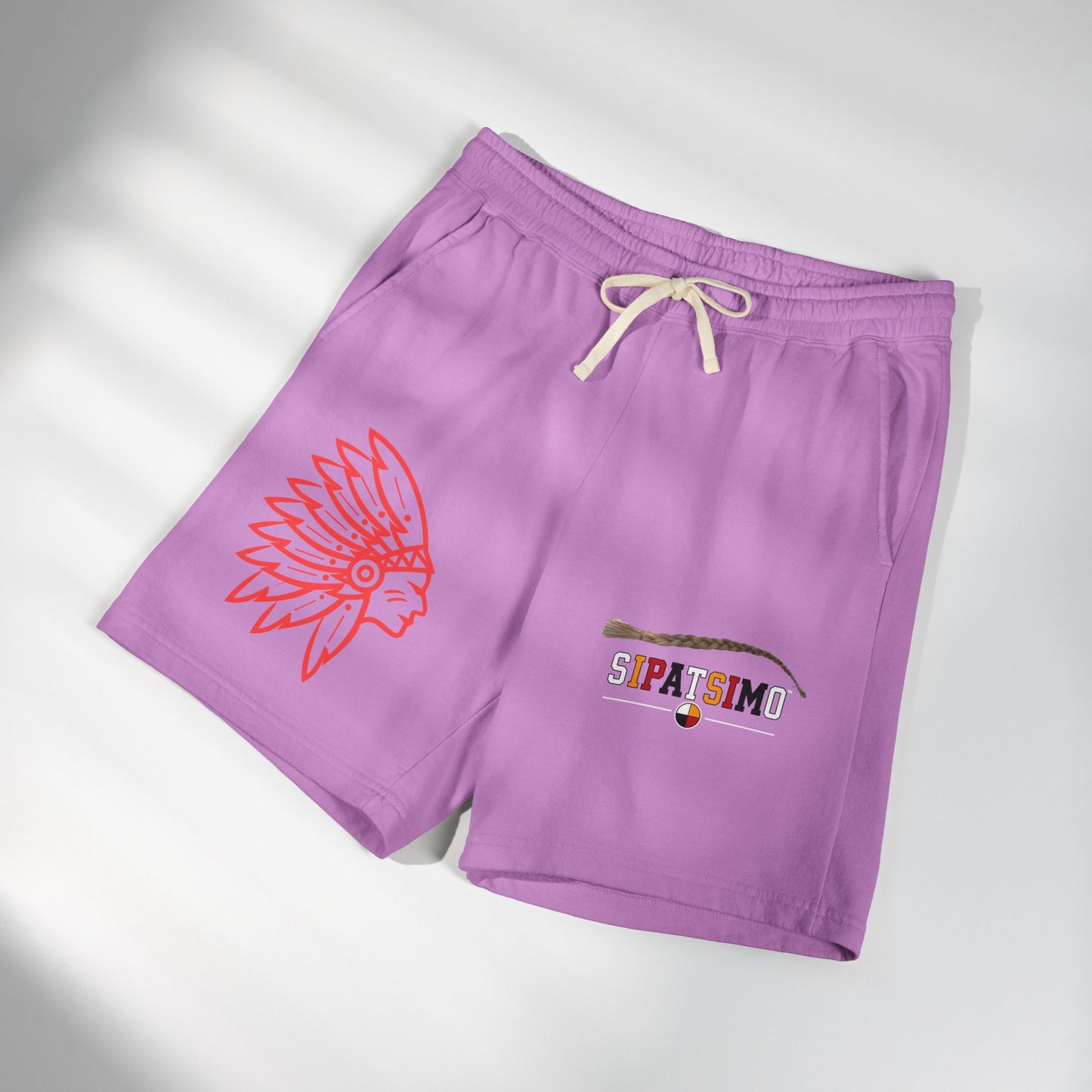 Retro 'SIPATSIMO' Graphic Lightweight Fleece Sweat Shorts