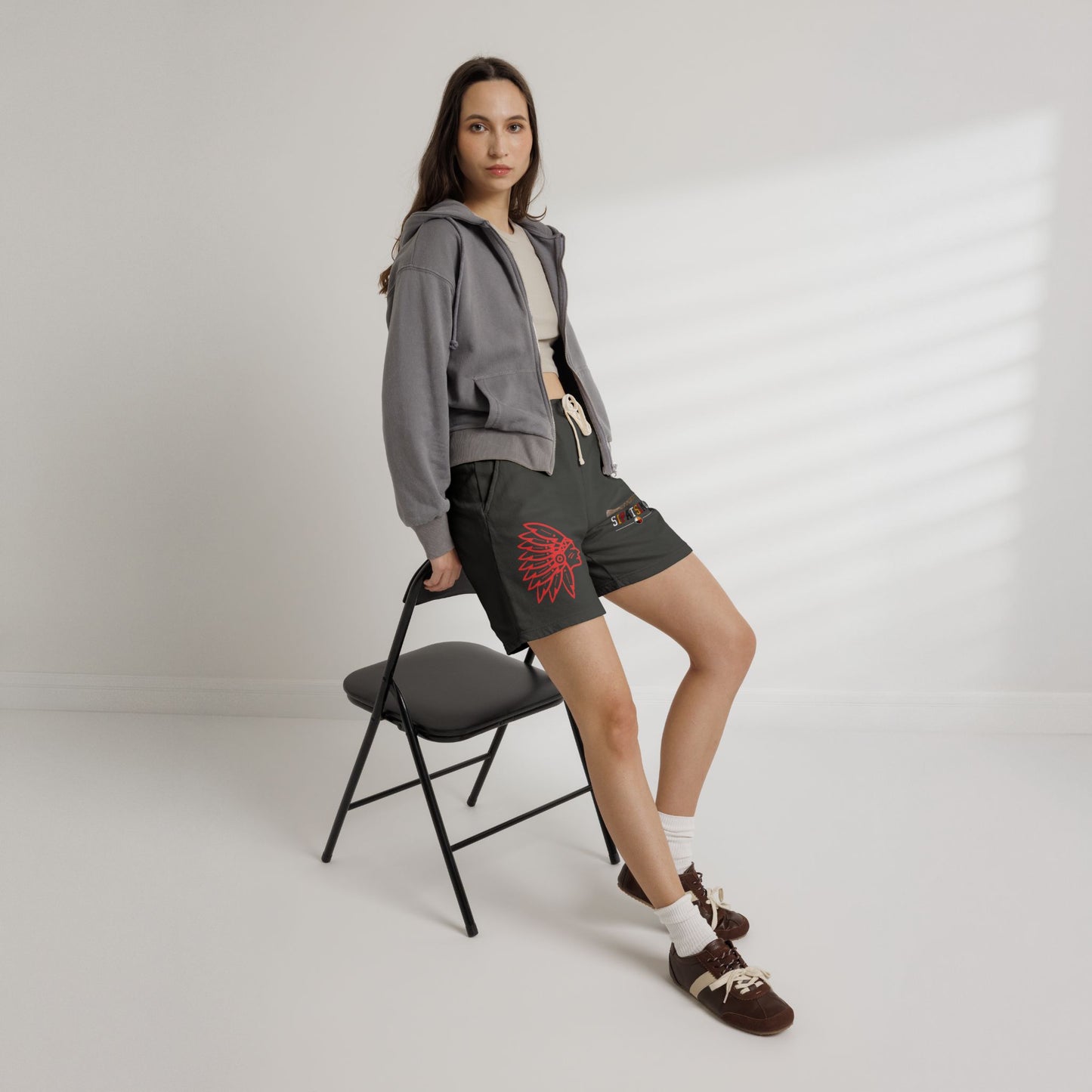 Retro 'SIPATSIMO' Graphic Lightweight Fleece Sweat Shorts
