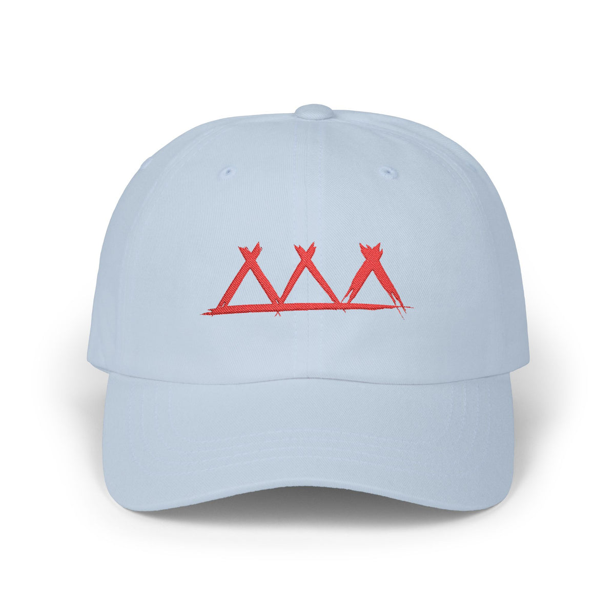 Dad Cap with Red Triple-Tipis Sketch Embroidery