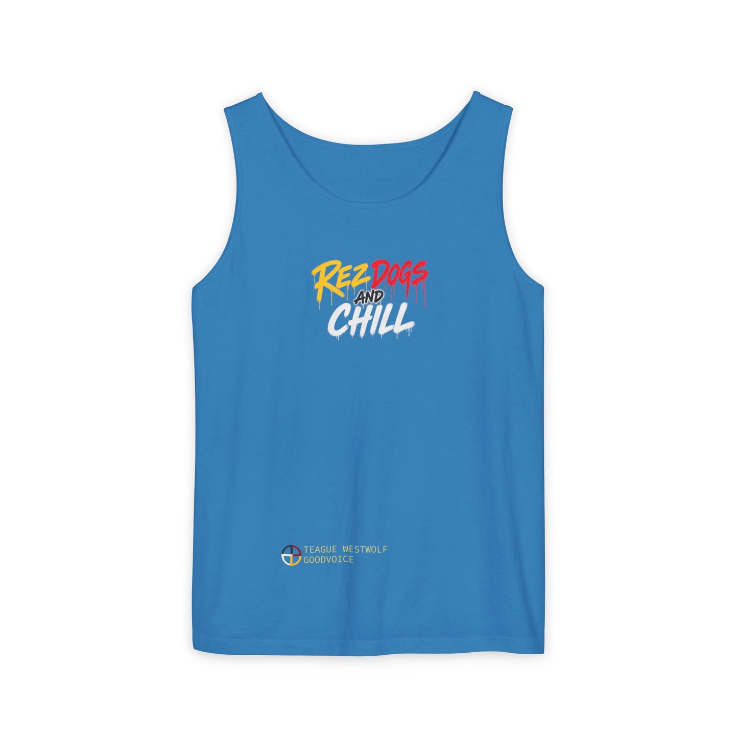 Tank Top — "Red Dogs and Chill" Retro Beach Vibe Sleeveless Tee