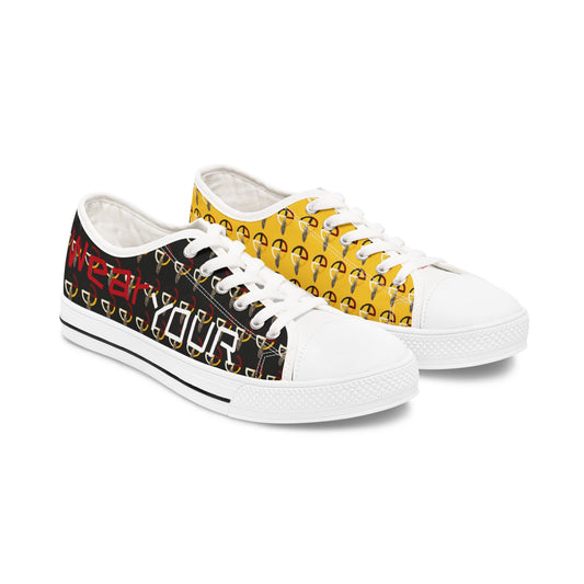 Wear Your WarPaint Low Top Sneakers by Teague WestWolf GoodVoice | Trendy Casual Footwear