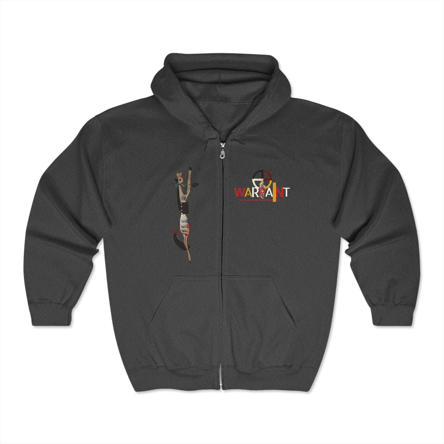 Wear Your KAAPOISAAMIIKSI - Unisex Heavy Blend™ Full Zip Hooded Sweatshirt - Teague WestWolf GoodVoice (Blackfoot) Native American Indigenous Made in the USA