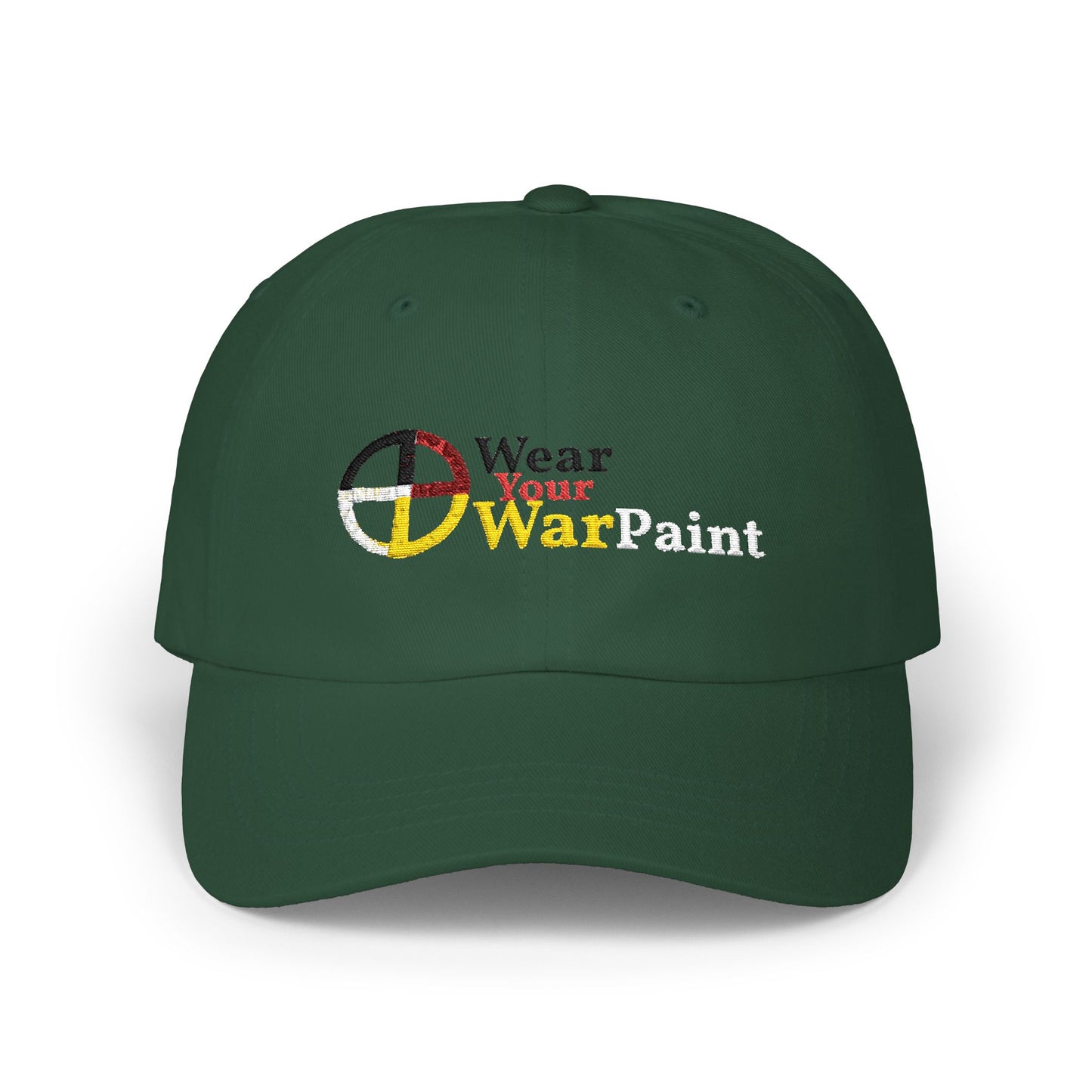 Dad Cap — "Wear Your War Paint" Medicine Wheel - Sign Baseball Hat