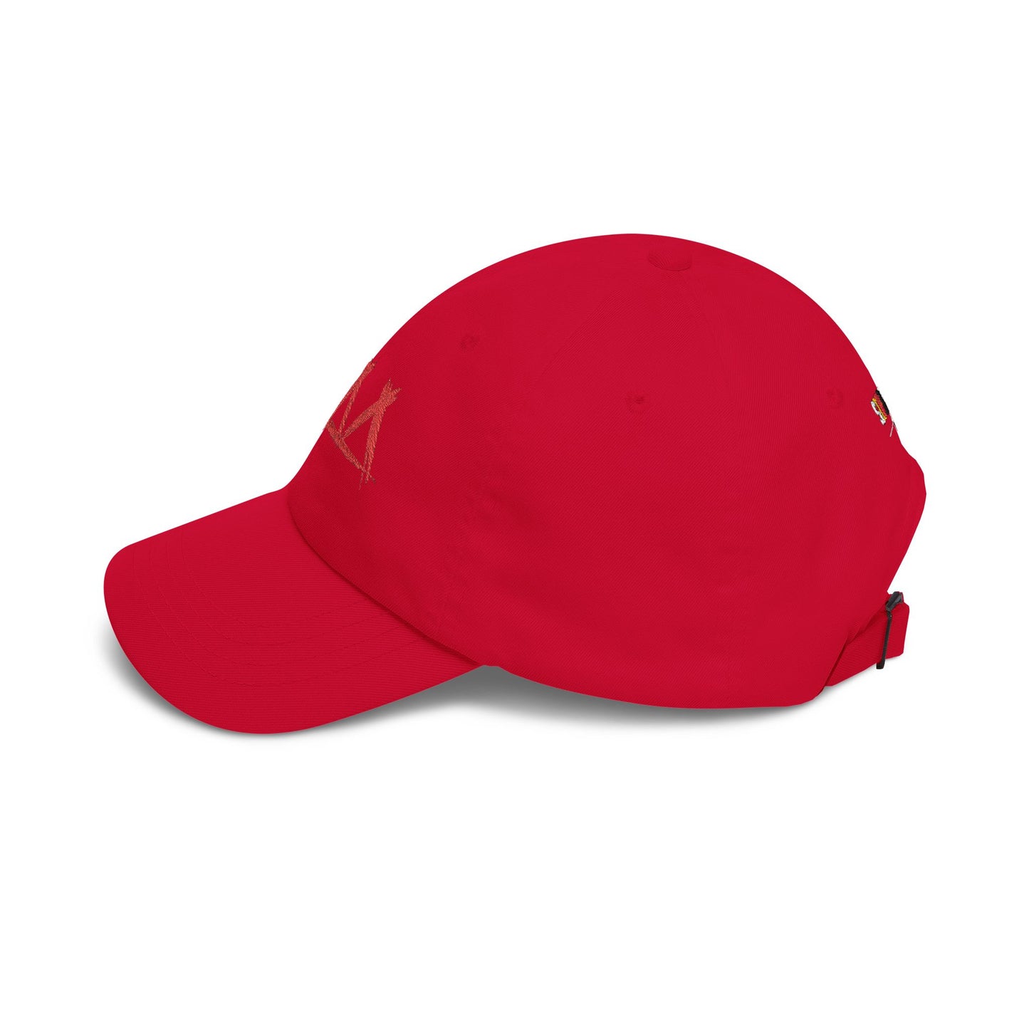 Dad Cap with Red Triple-Tipis Sketch Embroidery