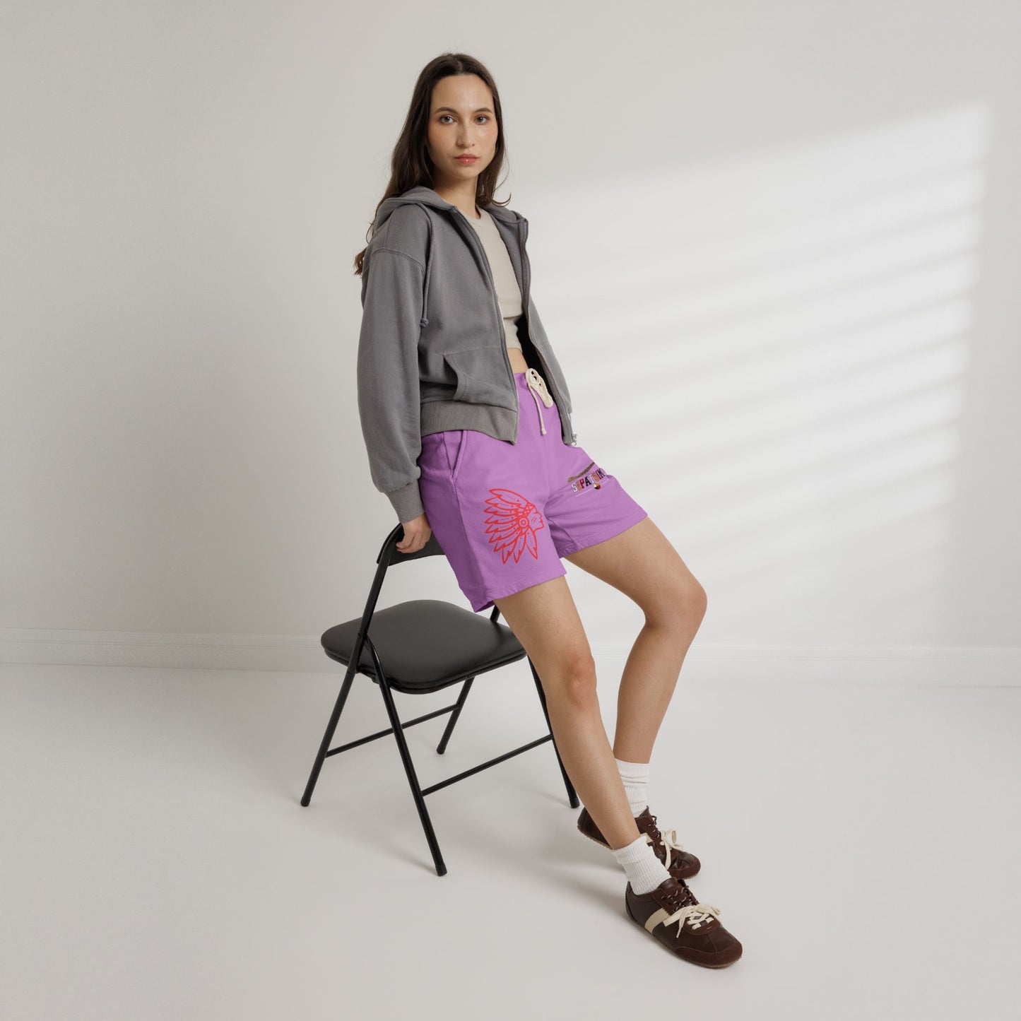 Retro 'SIPATSIMO' Graphic Lightweight Fleece Sweat Shorts
