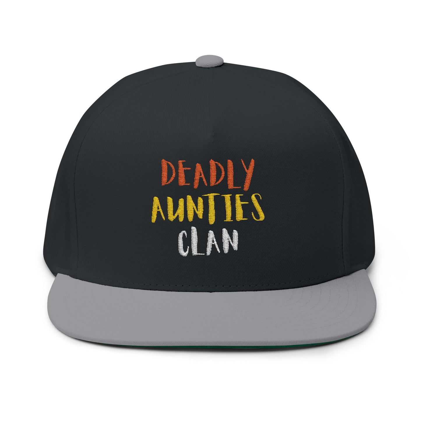 Flat Bill Cap — "Deadly Aunties Clan" Embroidered Snapback Hat
