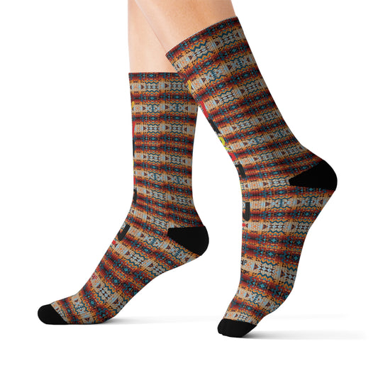 WarPaint Sublimation Socks  Made in the USA - by Teague WestWolf GoodVoice (Blackfoot / Blackfeet Tribe - Browning, Montana) Native American Indigenous Made