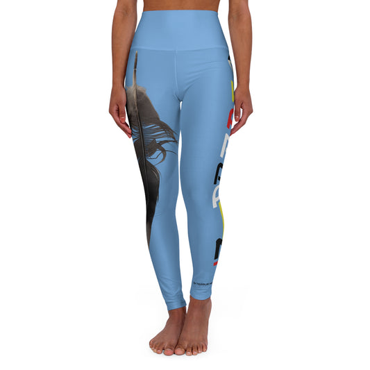 Eagle Feather WarPaint - High Waisted Yoga Leggings (AOP)