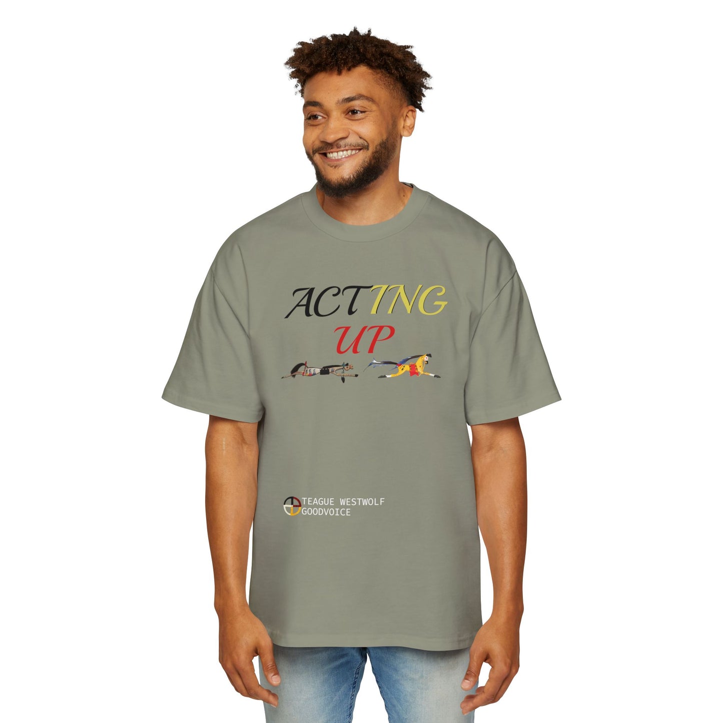 406Wholesale 5080 OVERSIZED - MSRP: $40 - Acting Up Medicine Wheel - Men's Oversized Graphic Tee